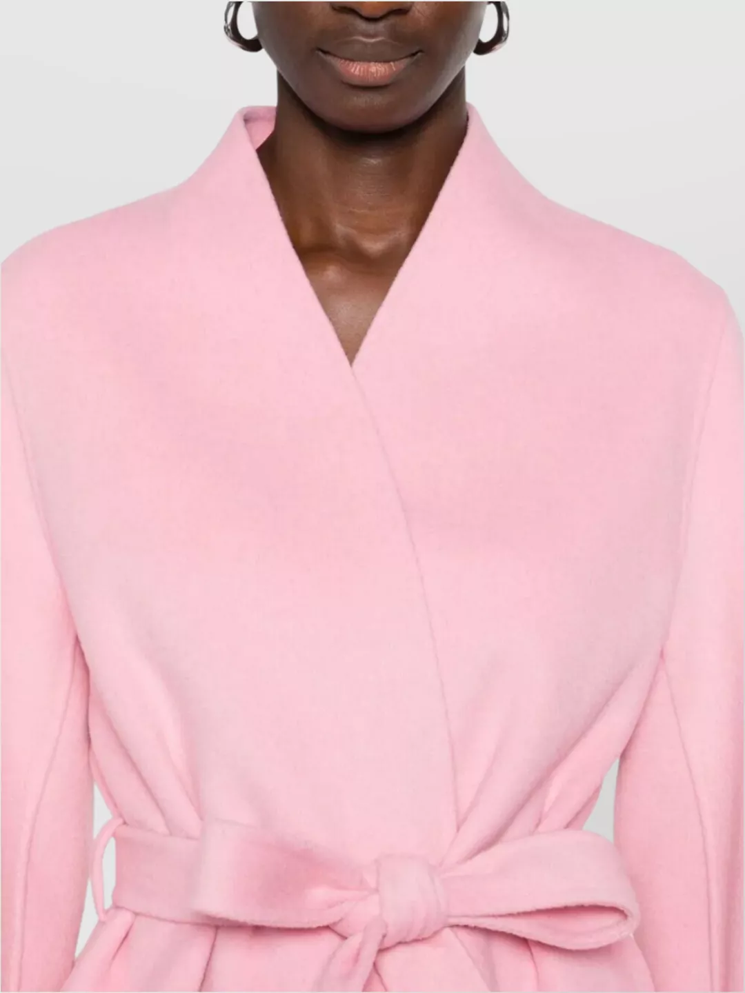 Ermanno Firenze Belted Long Sleeve Coat Side Pockets