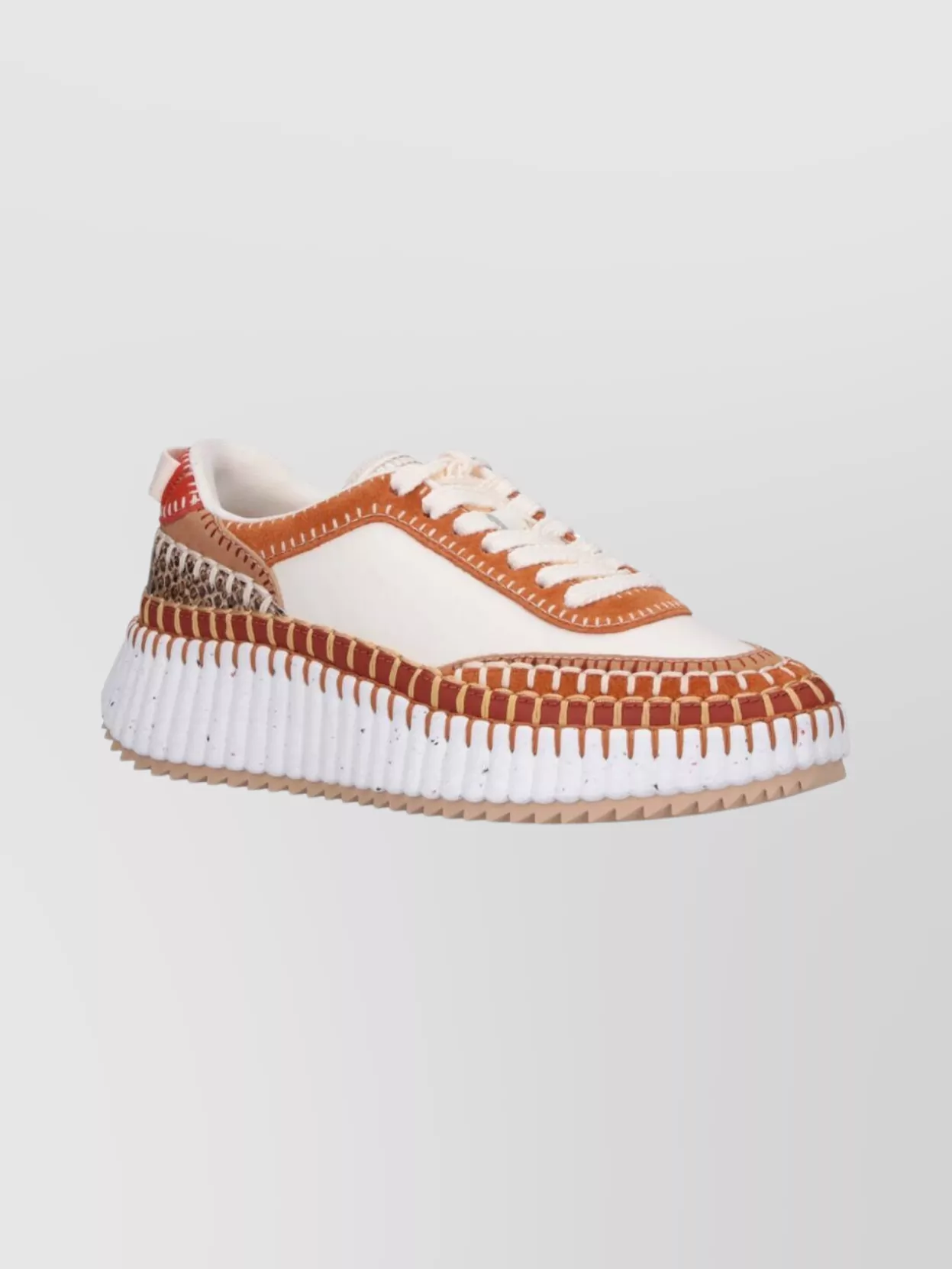 Chloé Animal Print Low Top Sneakers With Texture In Multi