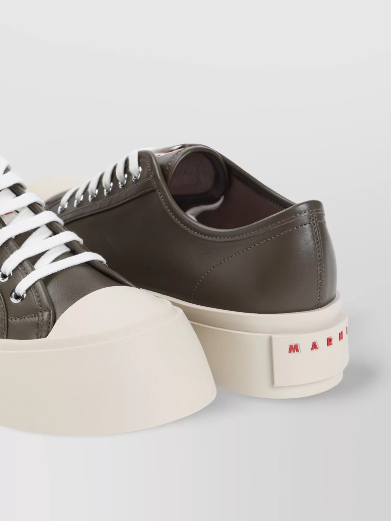Marni Chunky Sole Eyelet Detail Leather Platform Sneakers