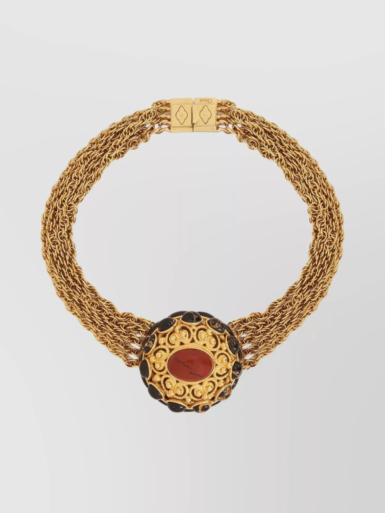 Chloé Magnificent Necklace Brass Gemstone Embellishment