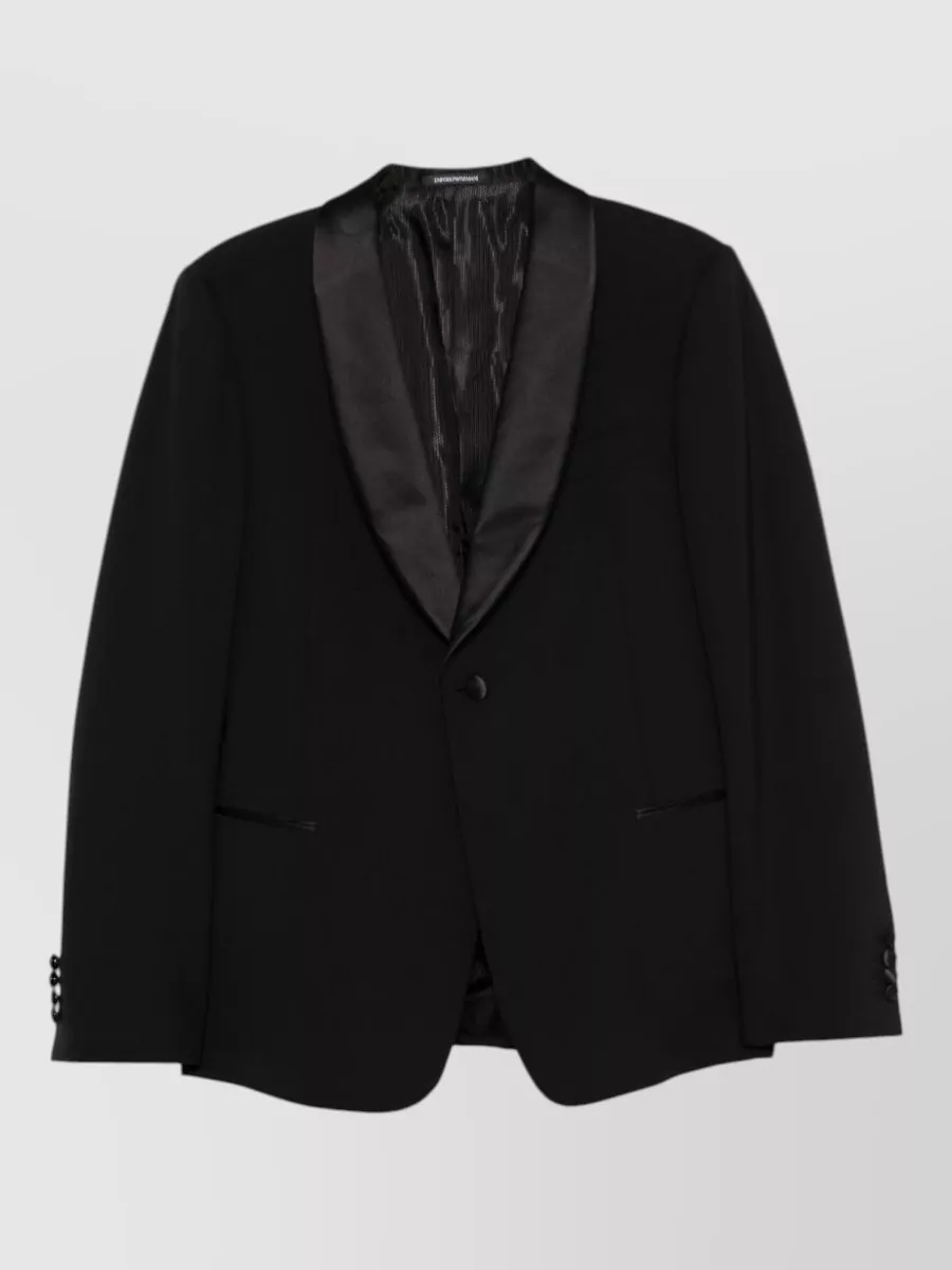 Emporio Armani Wool slim-fit single-breasted shawl-lapel tuxedo suit