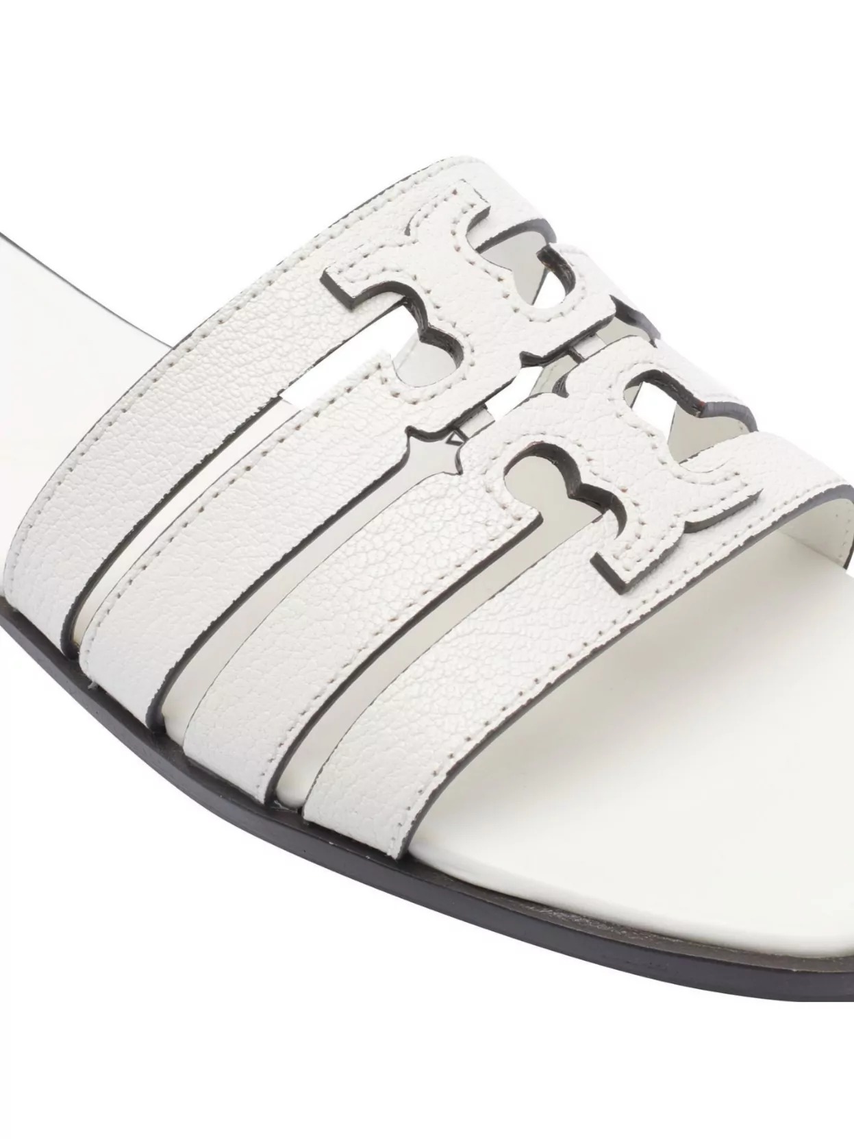 Tory Burch Ines Strappy Leather Flat Sandals In White