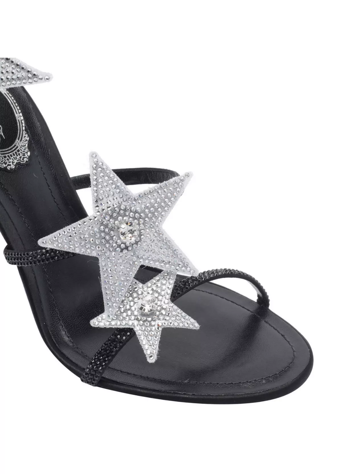 René Caovilla Crystal Star Spiral Strap Sandals