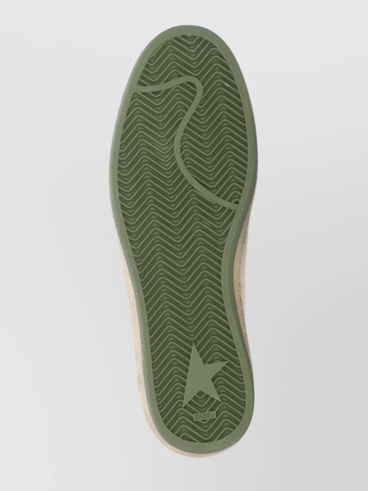 Golden Goose Ball Star Sneakers In Vintage Effect Leather With Olive Green Leather Star And Crocodile Effect Heel In White