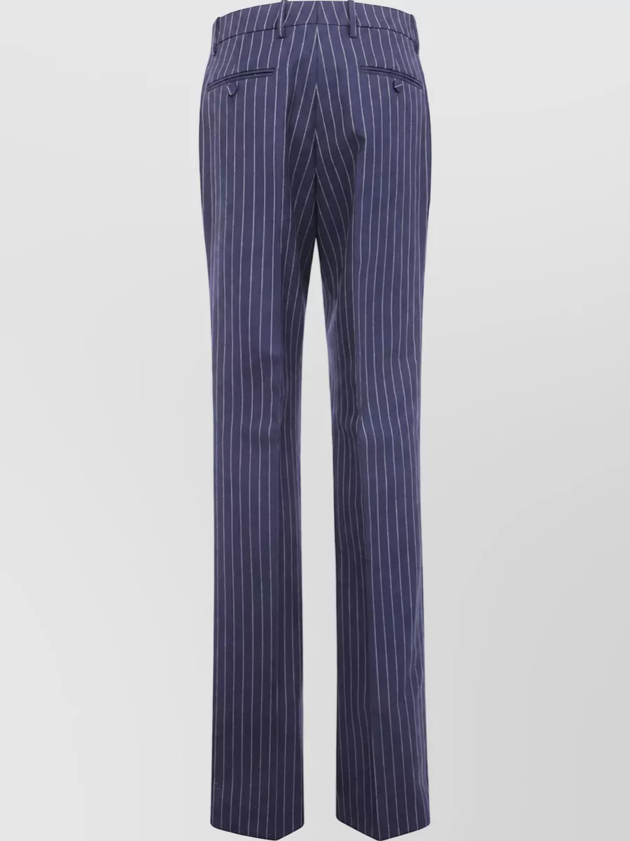 Tom Ford Chalkstripe Wool Tailored Straight-Leg Trousers