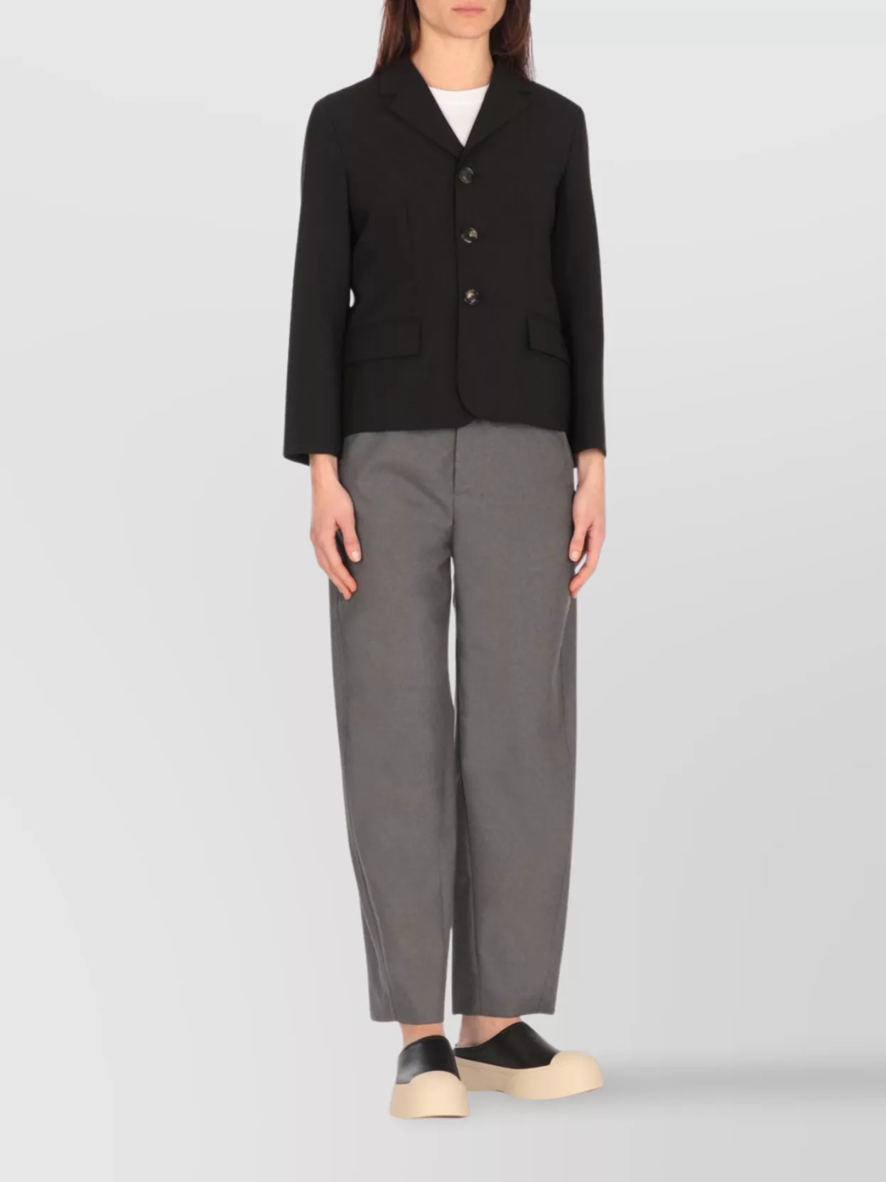 Marni Wool Blend Blazer Notched Lapels