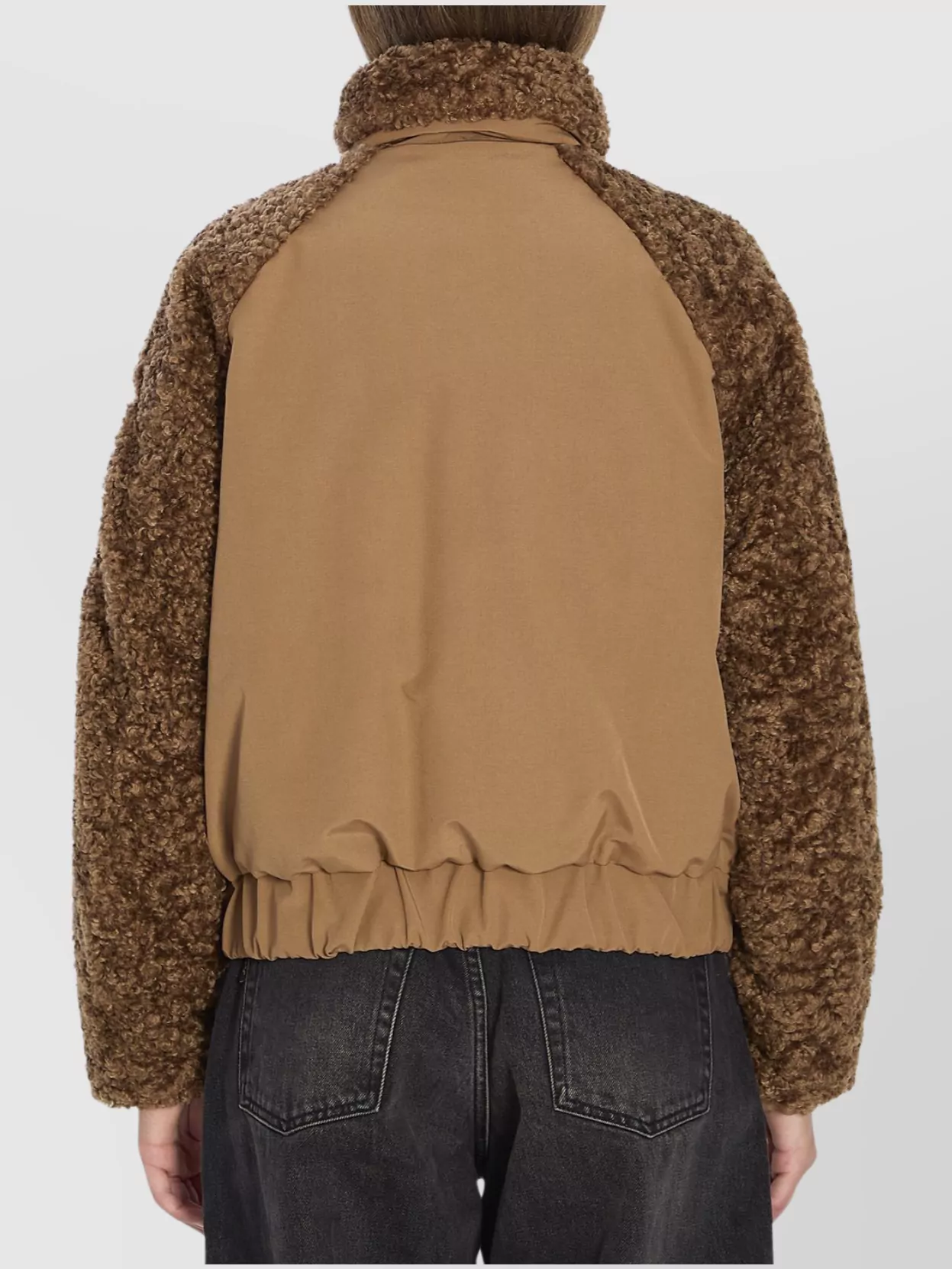 Moncler Teddy Fleece Cropped Down Jacket