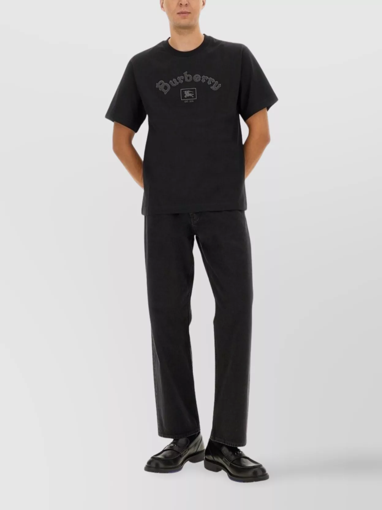 Burberry Regular Fit Short Sleeve Crew Neck T-shirt In Black