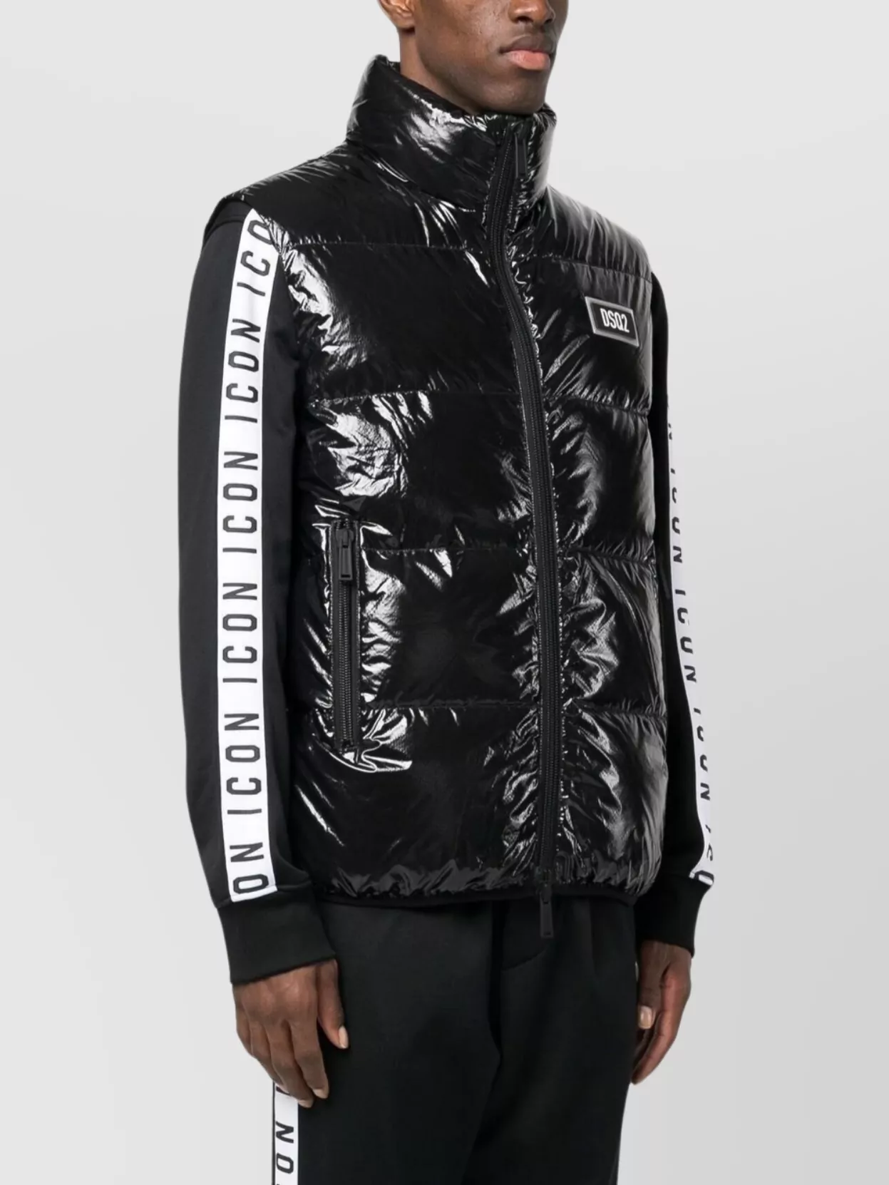 Dsquared2 High Neck Sleeveless Jacket Side Pockets