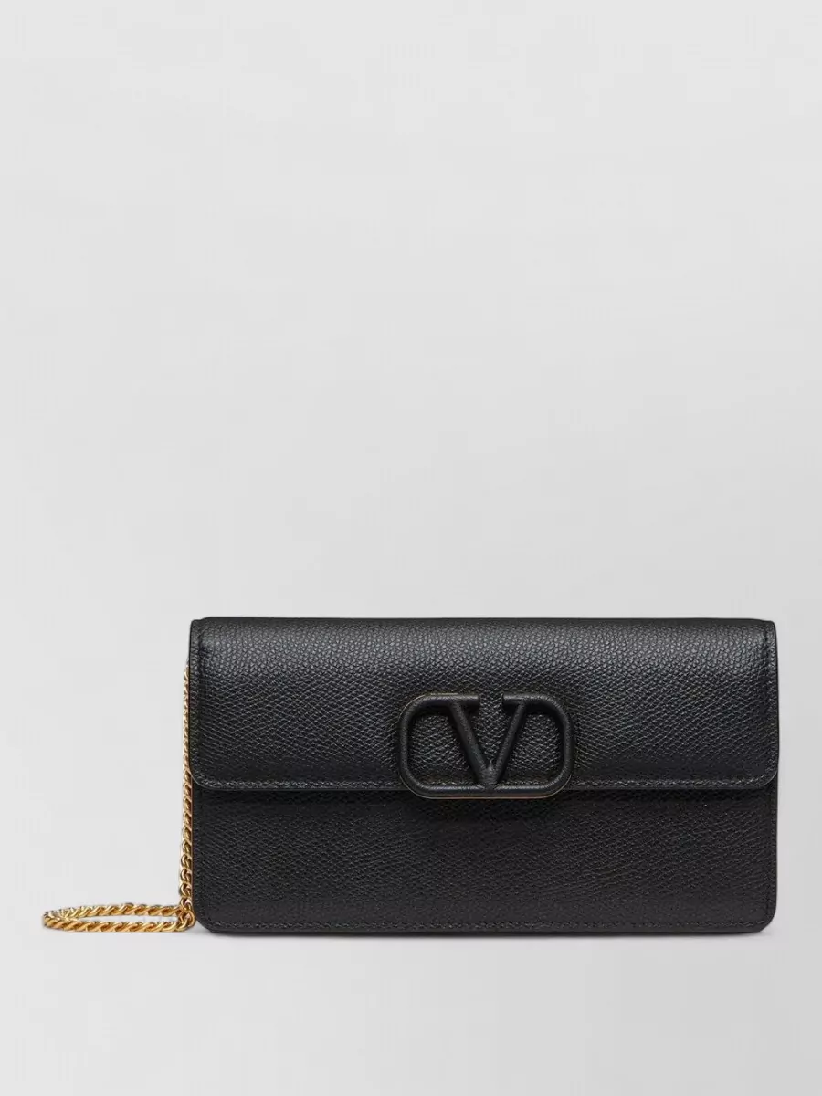 Valentino Garavani Vlogo Signature Leather Wallet On Chain