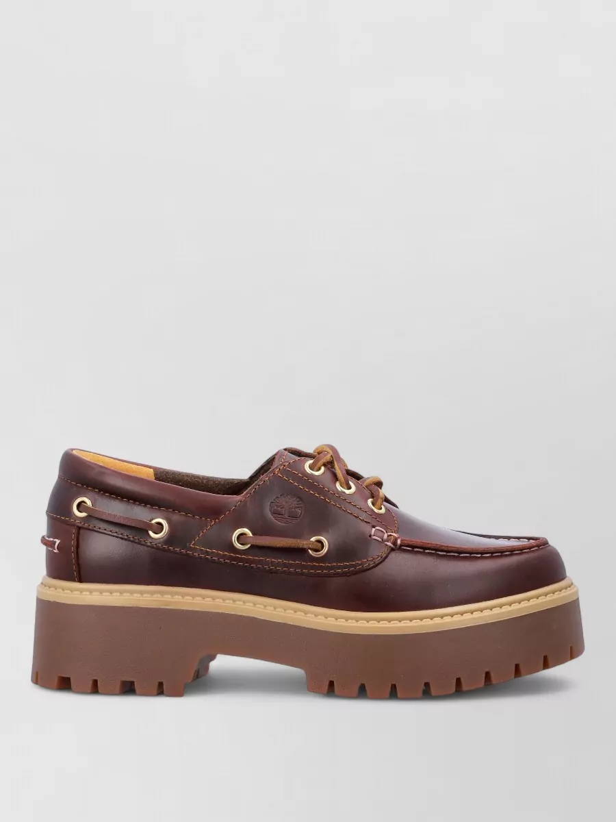 Timberland Leather Platform Boat Loafers