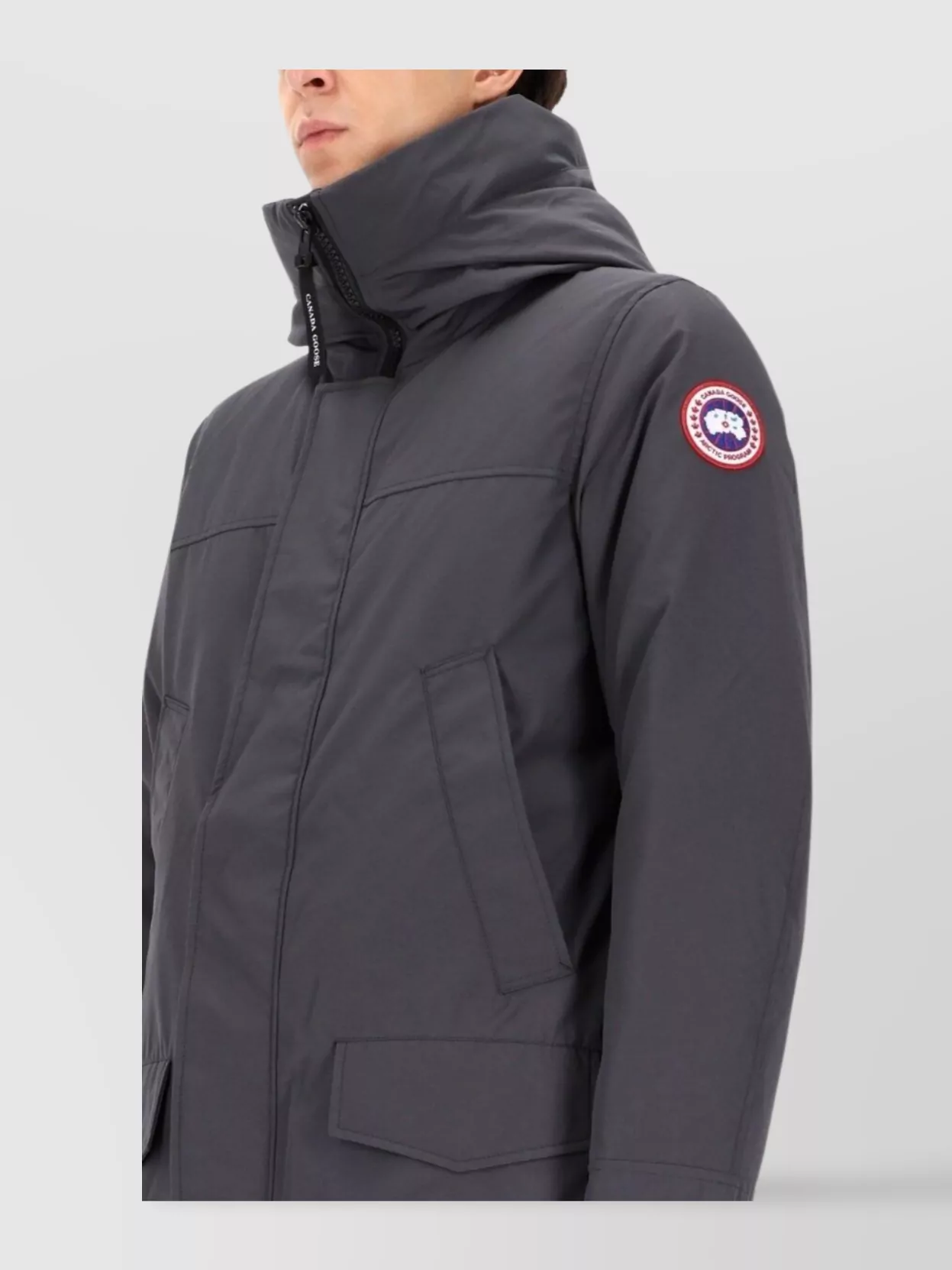 Canada Goose Hooded Jacket Featuring Front Pockets In Blue