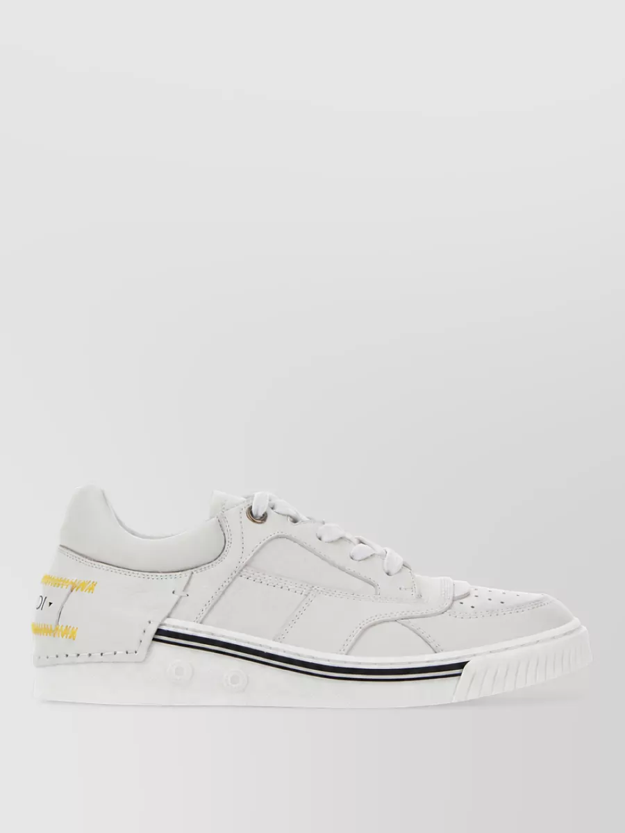 Fendi Leather lace-up sneakers