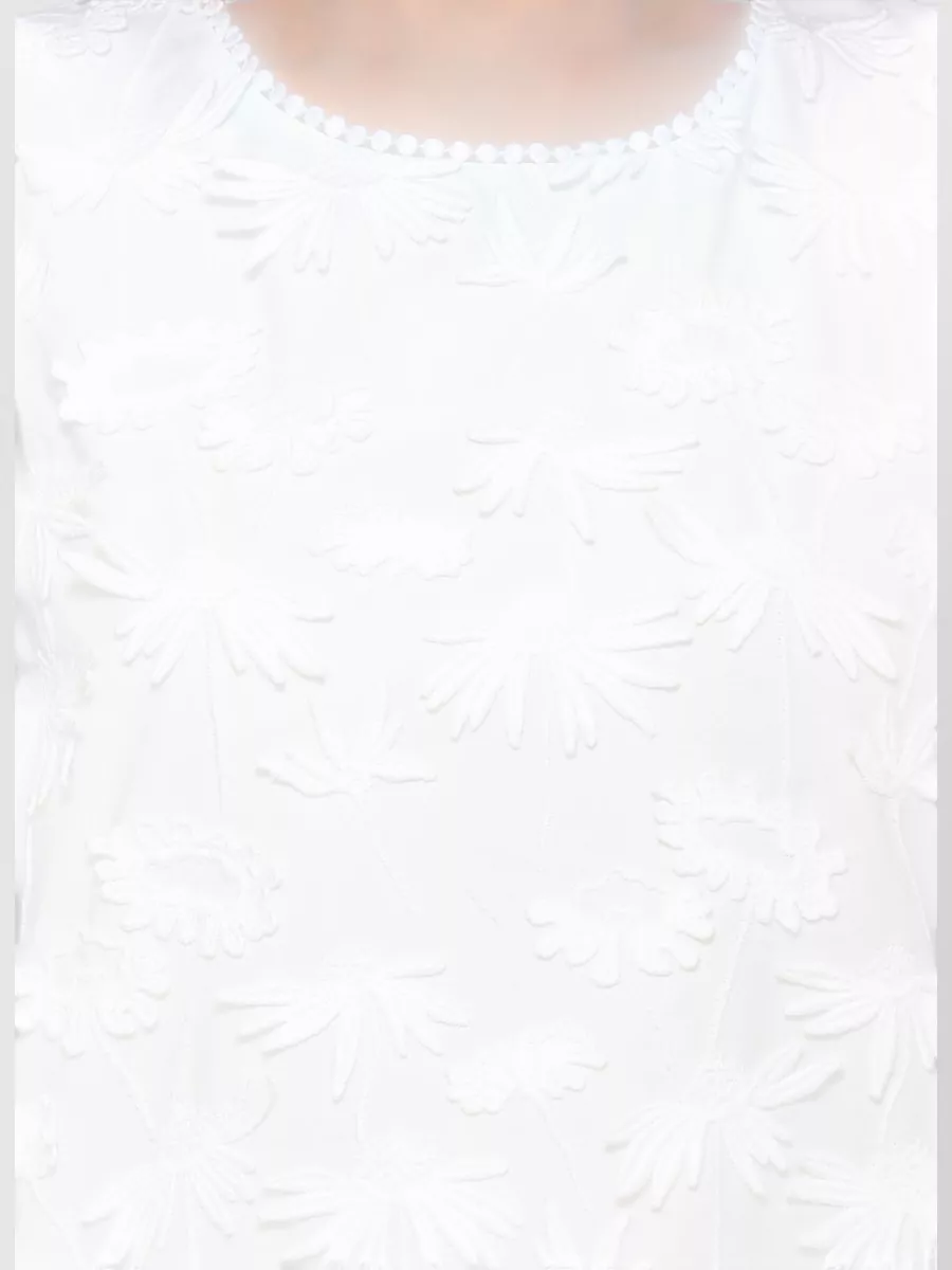 Parosh Cotton Sleeveless Embroidered Blouse