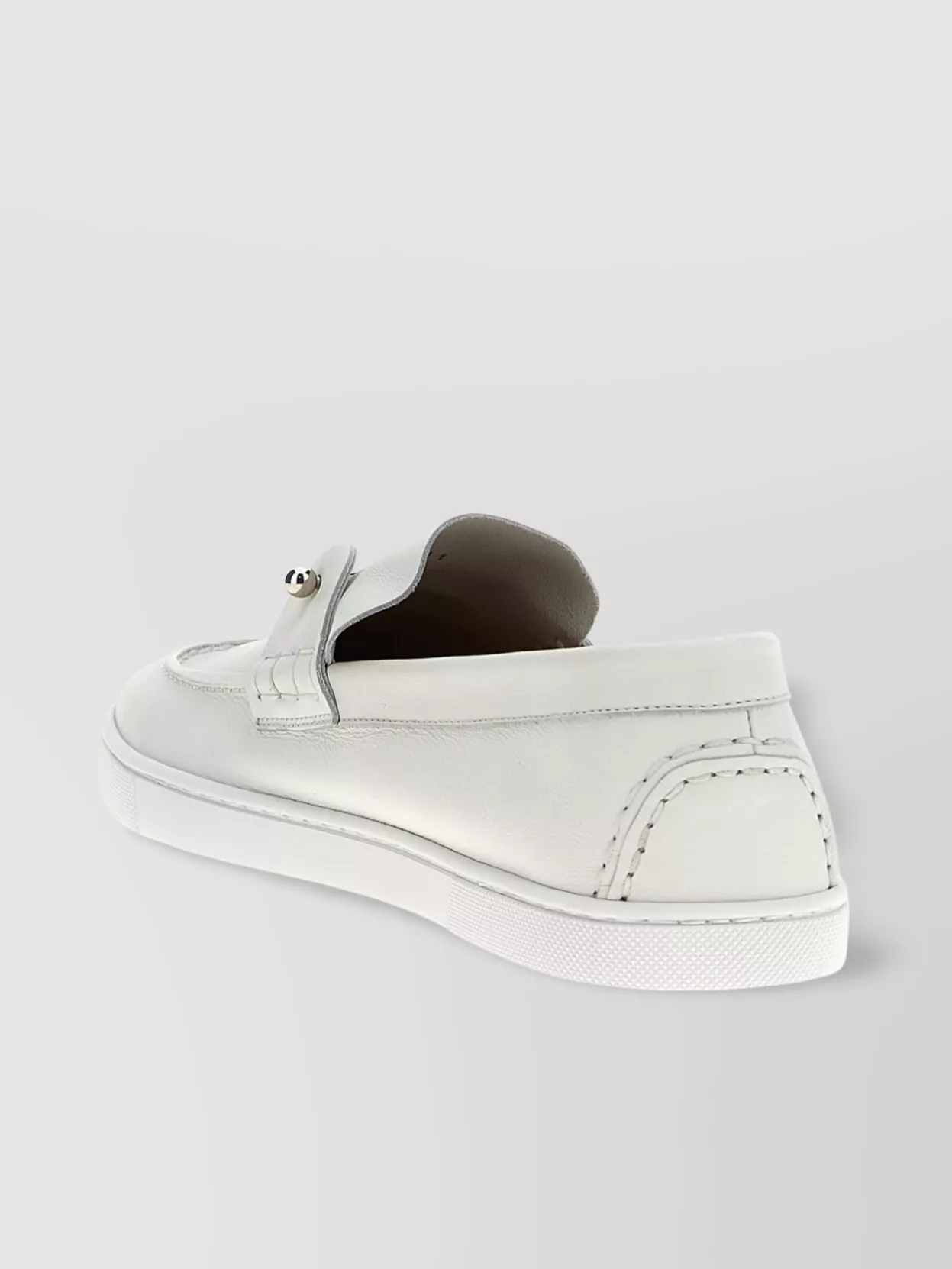 Christian Louboutin Metal Hardware Round Toe Rubber Sole Loafers
