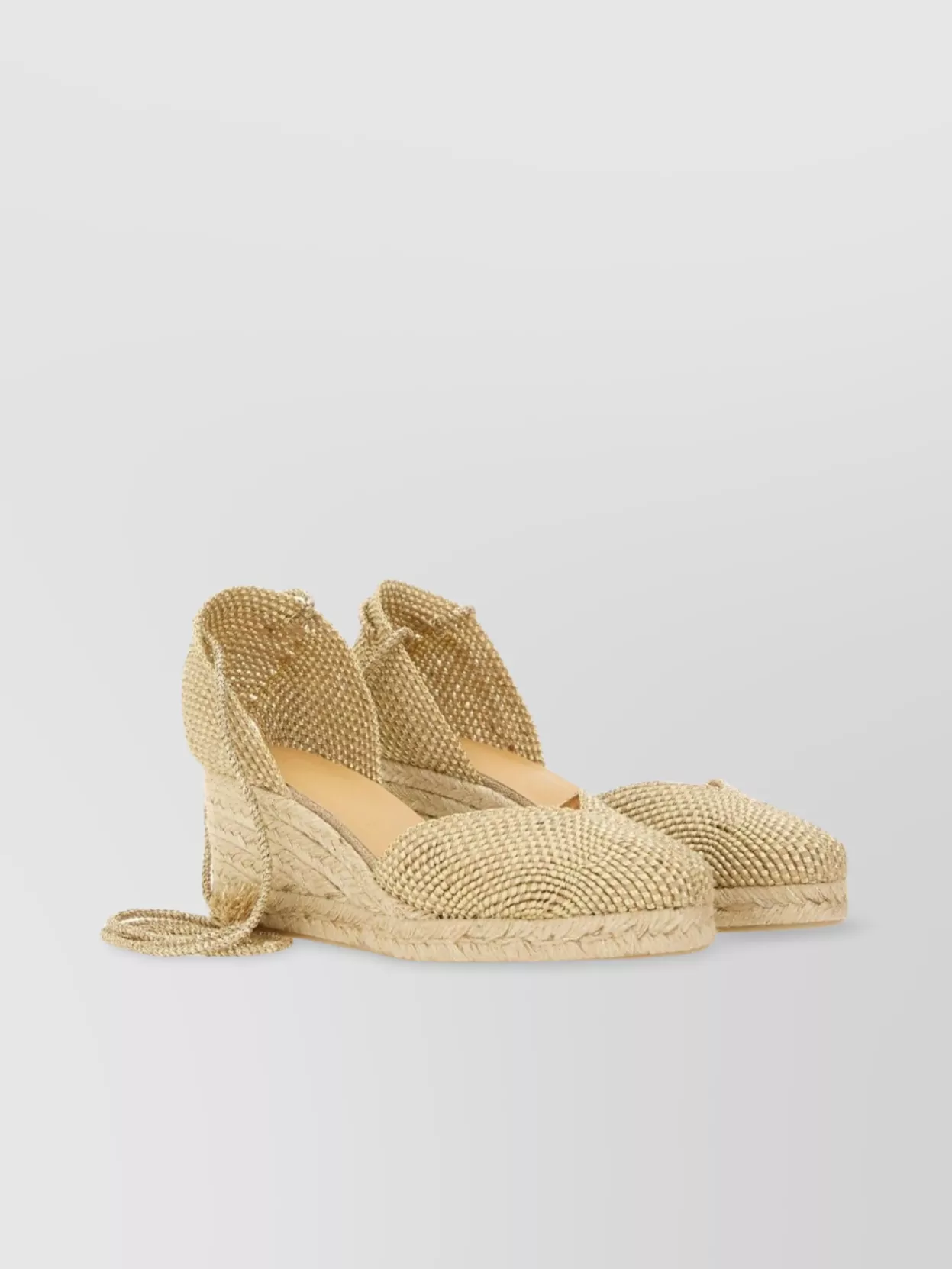 Castaã±er Woven Texture Ankle Wrap Espadrille