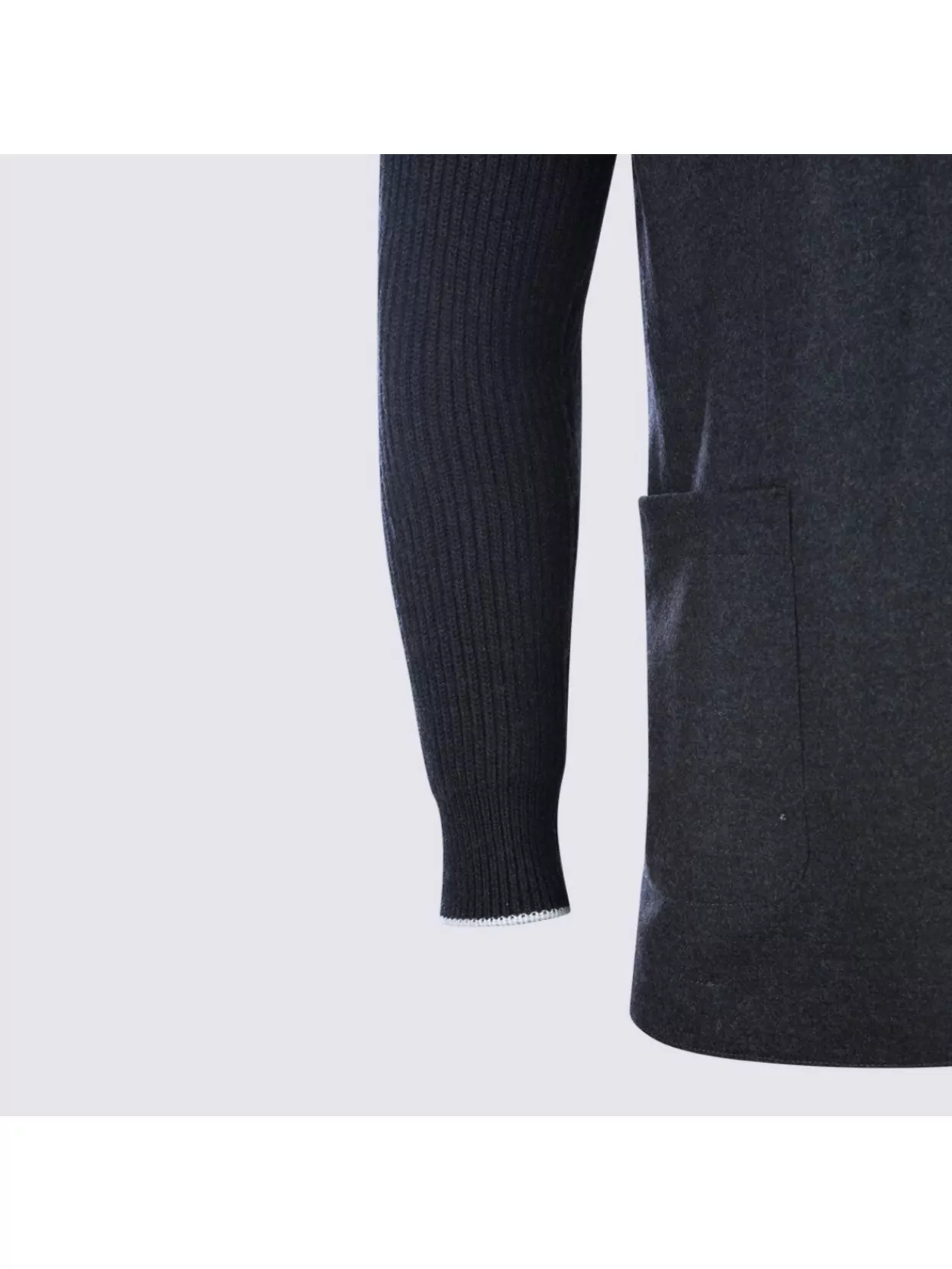 Eleventy Hooded Blazer With Ribbed Sleeves And Pockets