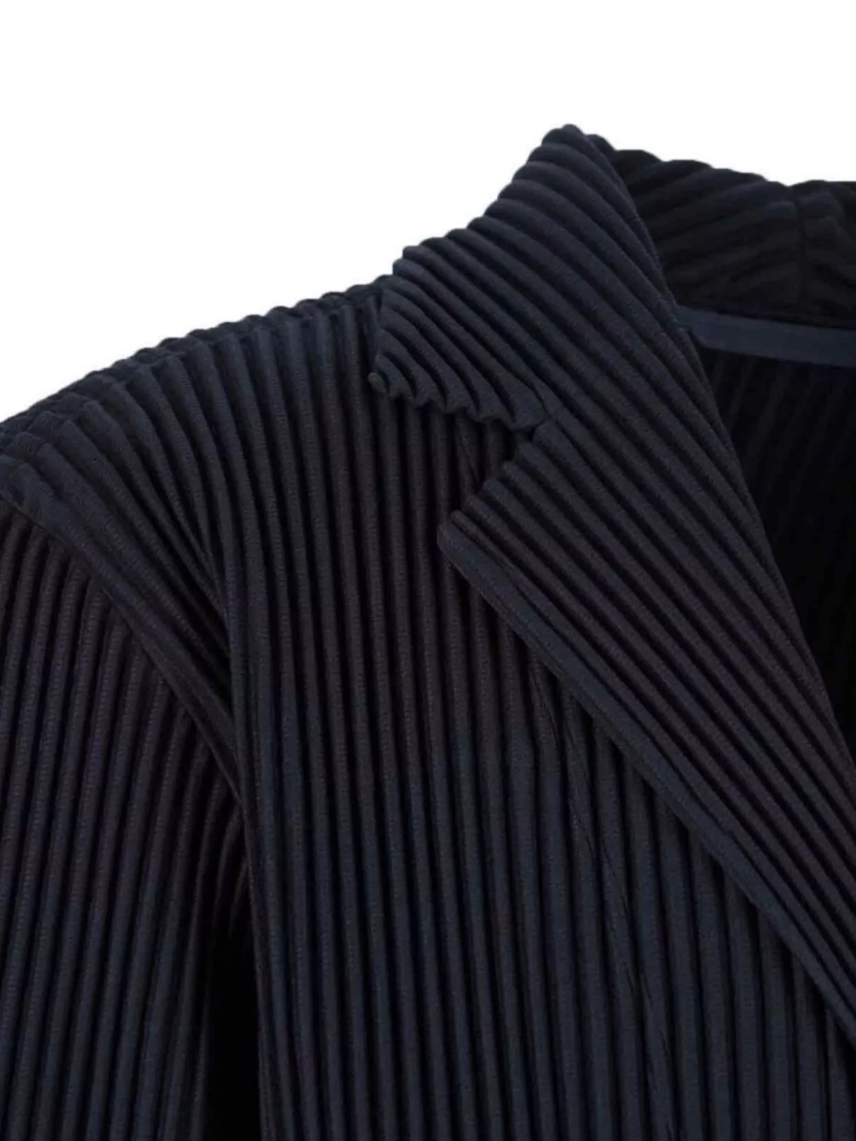 Issey Miyake Textured Pleated Lapel Jacket