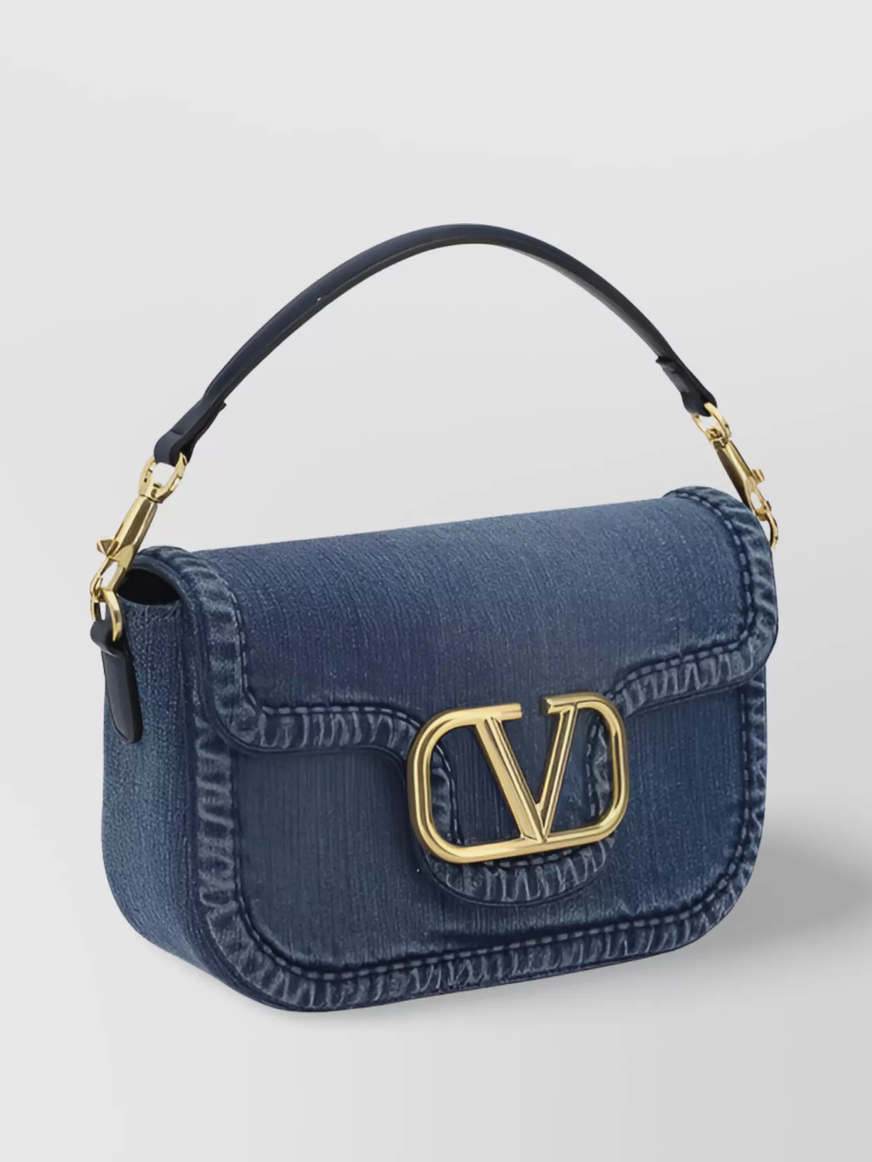 VALENTINO GARAVANI DENIM SHOULDER BAG REMOVABLE STRAP