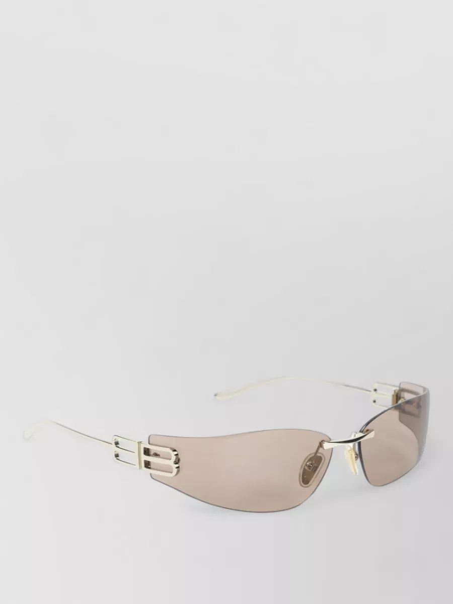 Balenciaga Gossip D Frame Rimless Sunglasses Gold Hardware