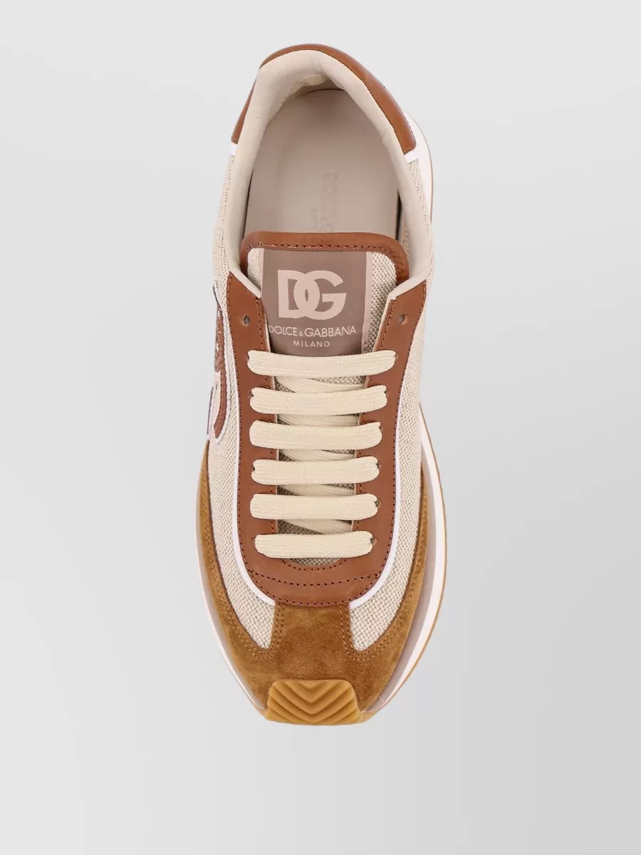 Dolce&Gabbana Sneakers Round Toe Contrast Sole Mesh Panels