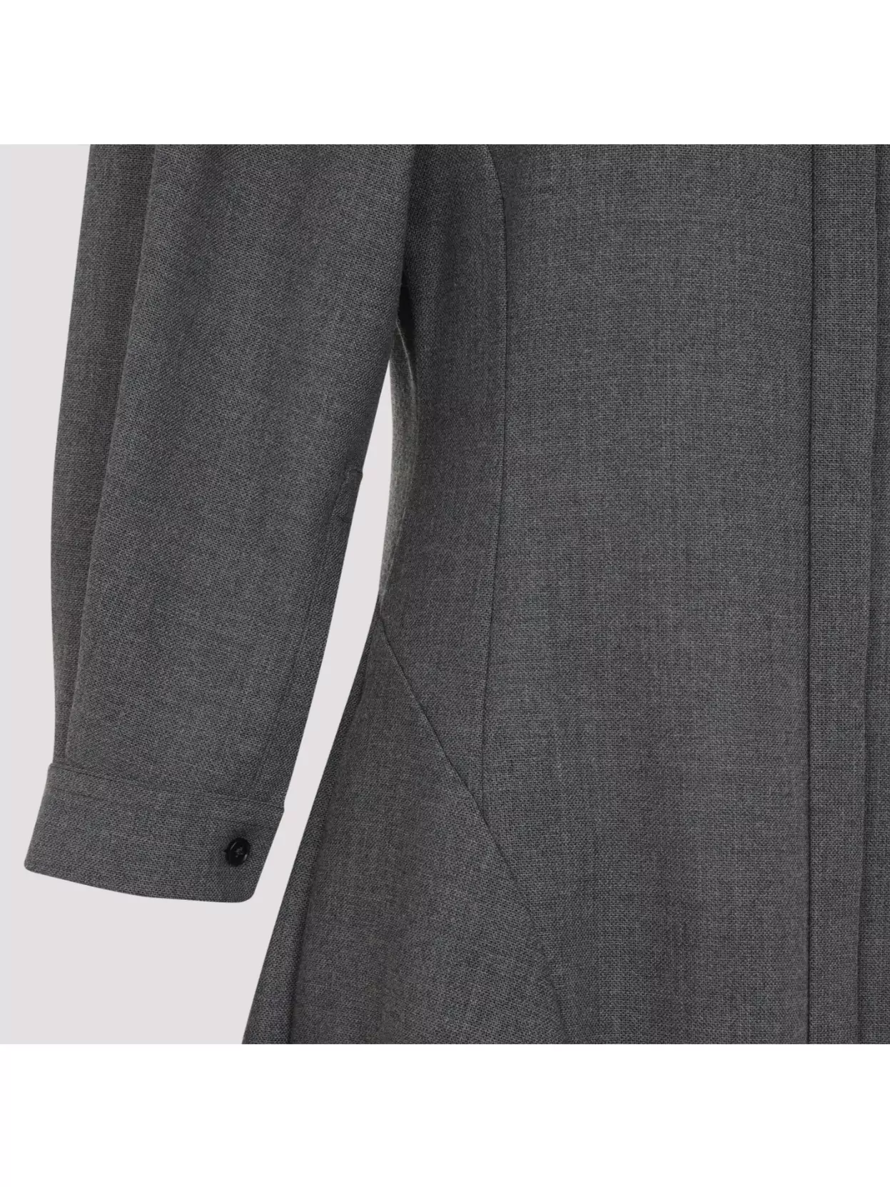 Jil Sander Mid-length Wool Dress With Contrasting Collar In Gray