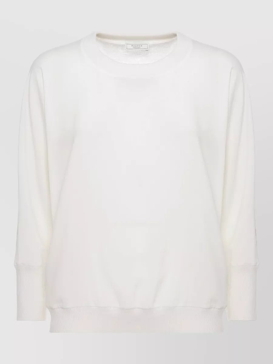 Peserico Wool crewneck long-sleeve sweatshirt
