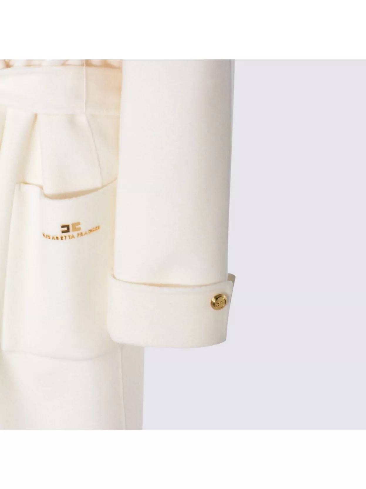 Elisabetta Franchi Long Coat With Belt And Gold Buttons