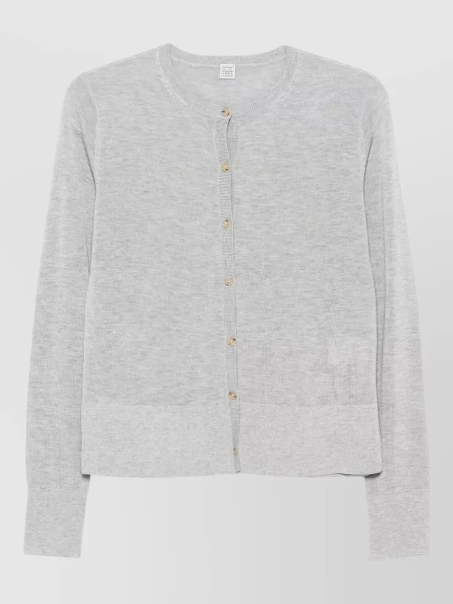 Totême Cashmere Crewneck Long-Sleeve Cardigan