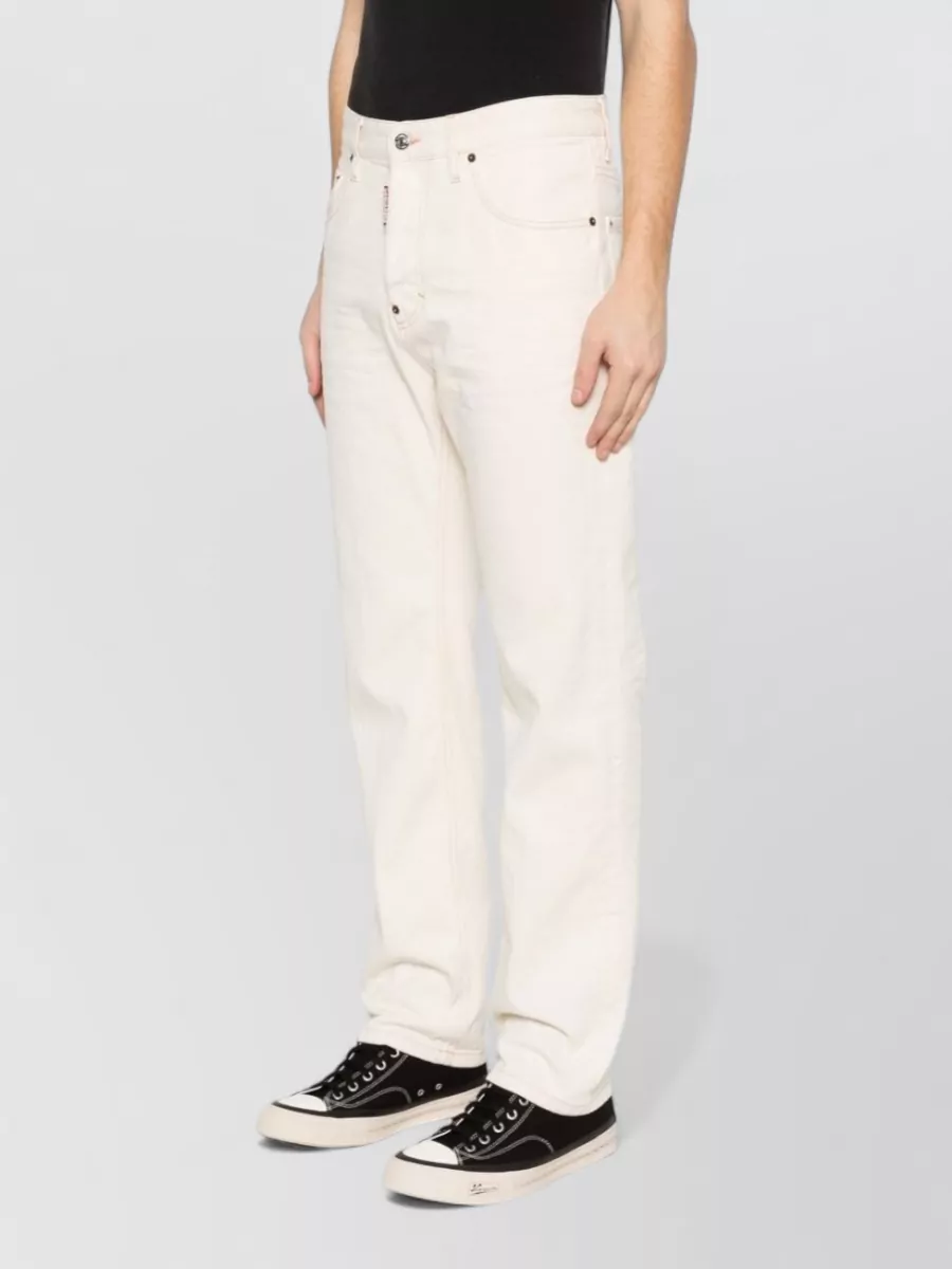 Dsquared2 Straight Leg Trousers Belt Loops Contrast Stitching