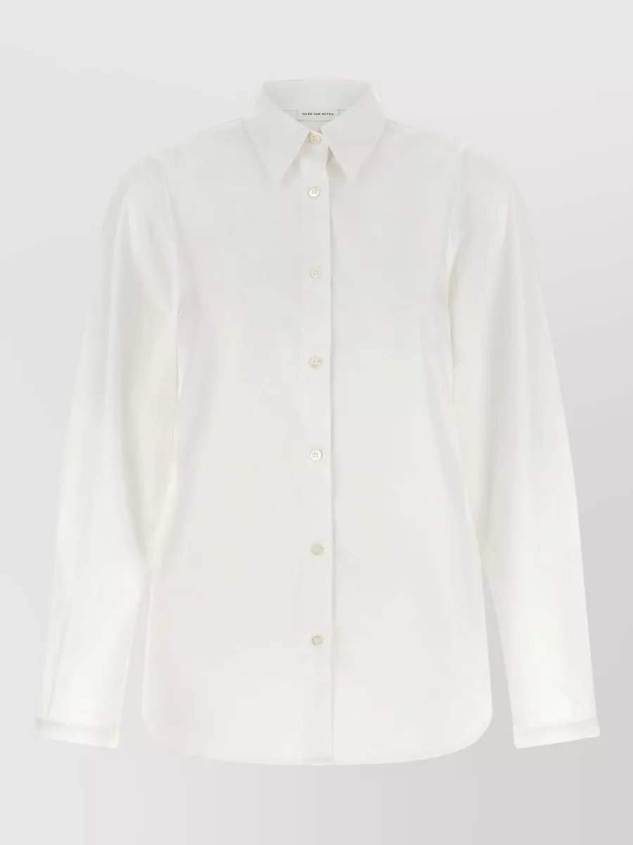Dries Van Noten Embellished Cuff Cotton Shirt
