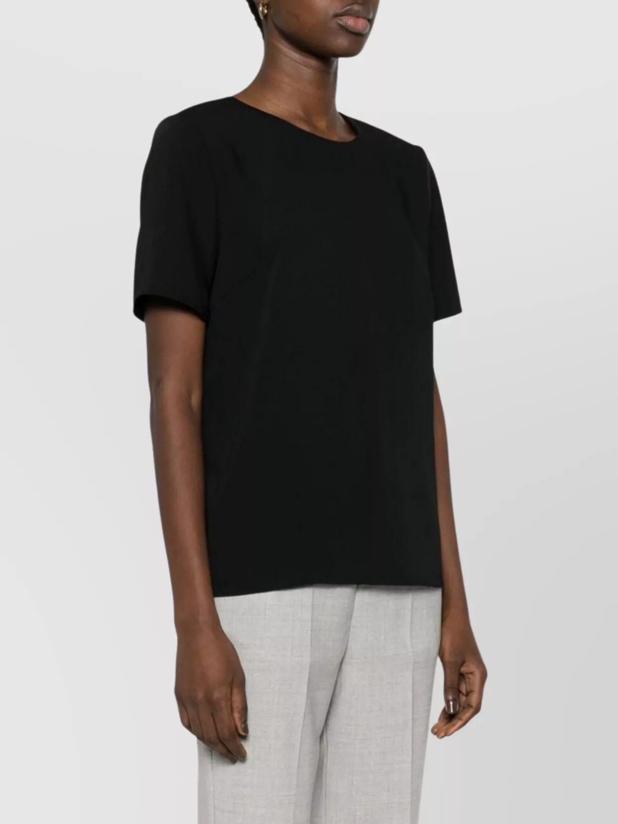 P.a.r.o.s.h Sheer Cady Blouse Split Hem Detail In Black
