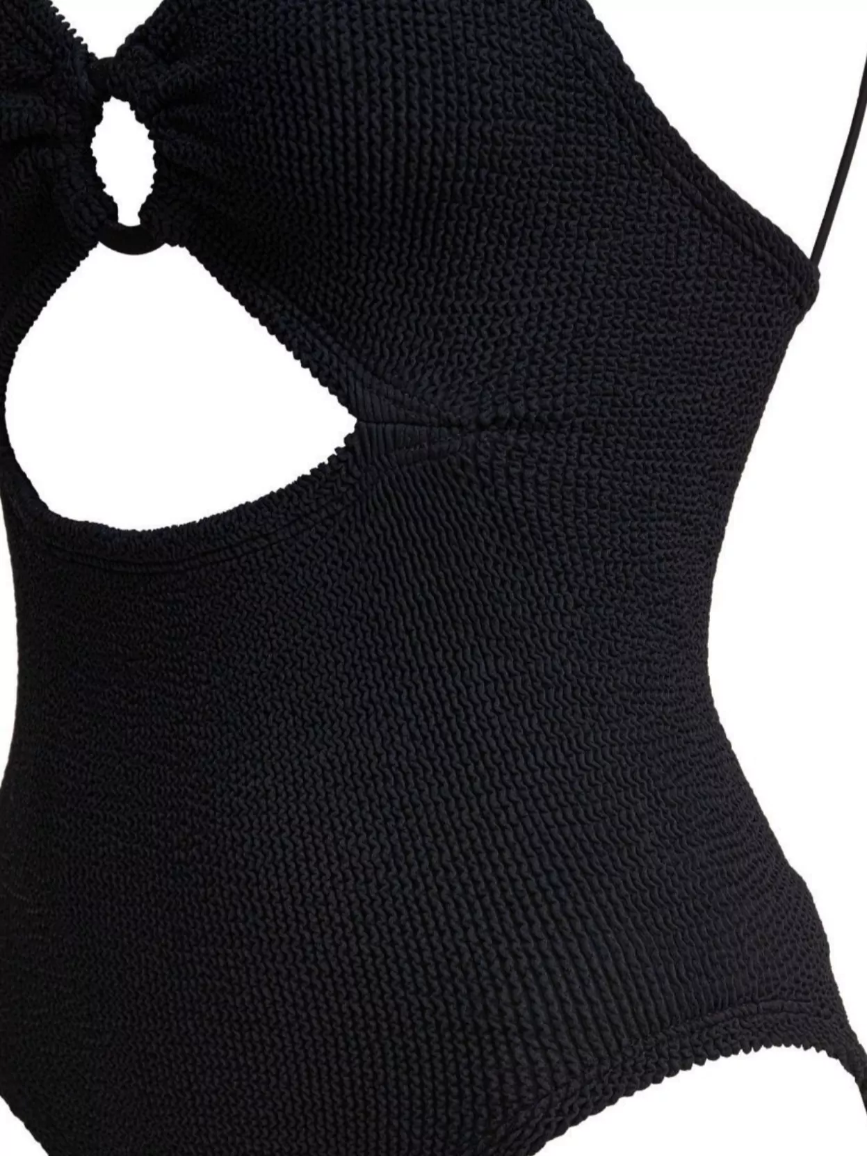 Shop Hunza G Ring Detail Cut-out Swimsuit Spaghetti Straps