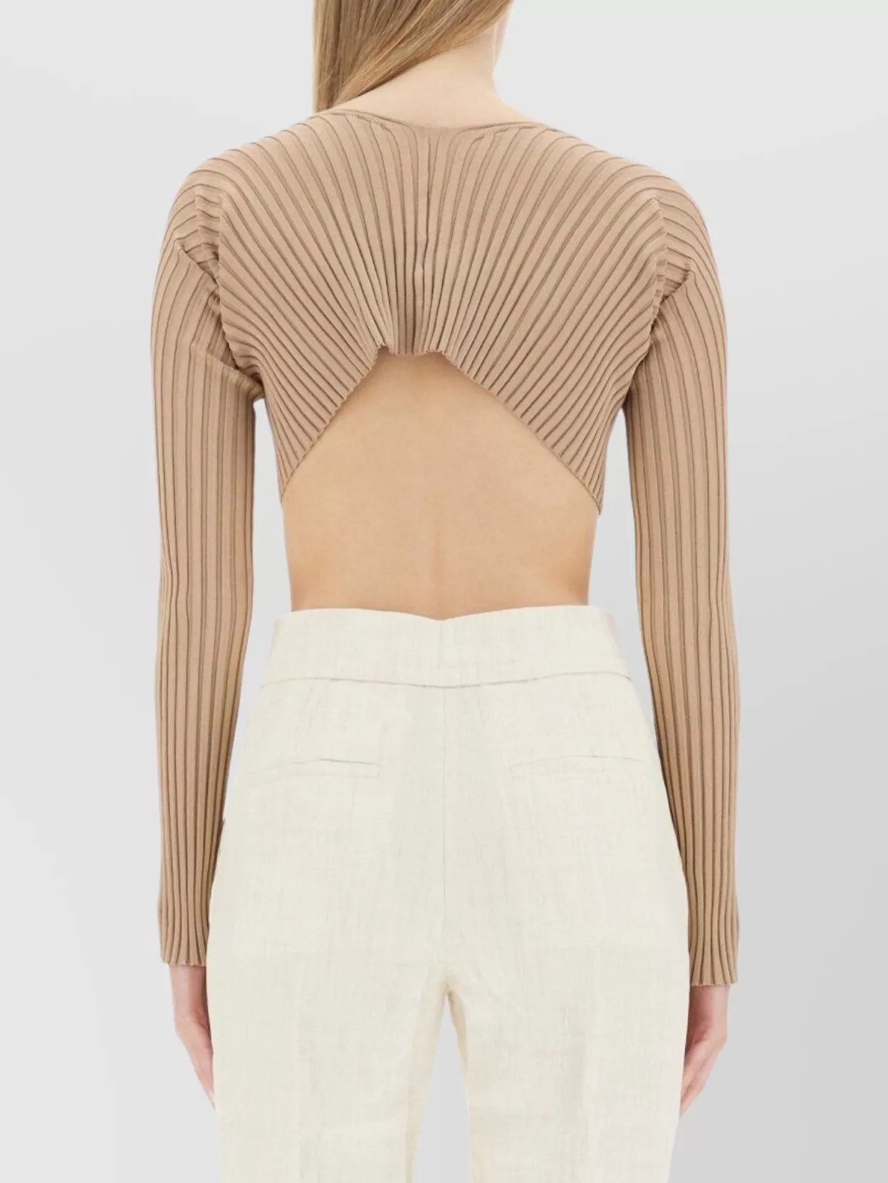 Jacquemus Pralu Knit Cropped Cardigan With Ribbed Texture