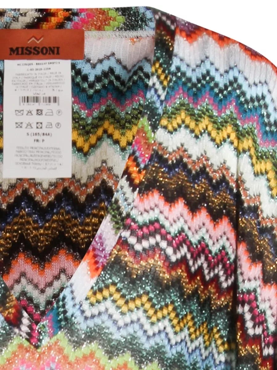 Missoni Long Dress Loose Fit Zigzag V Neckline