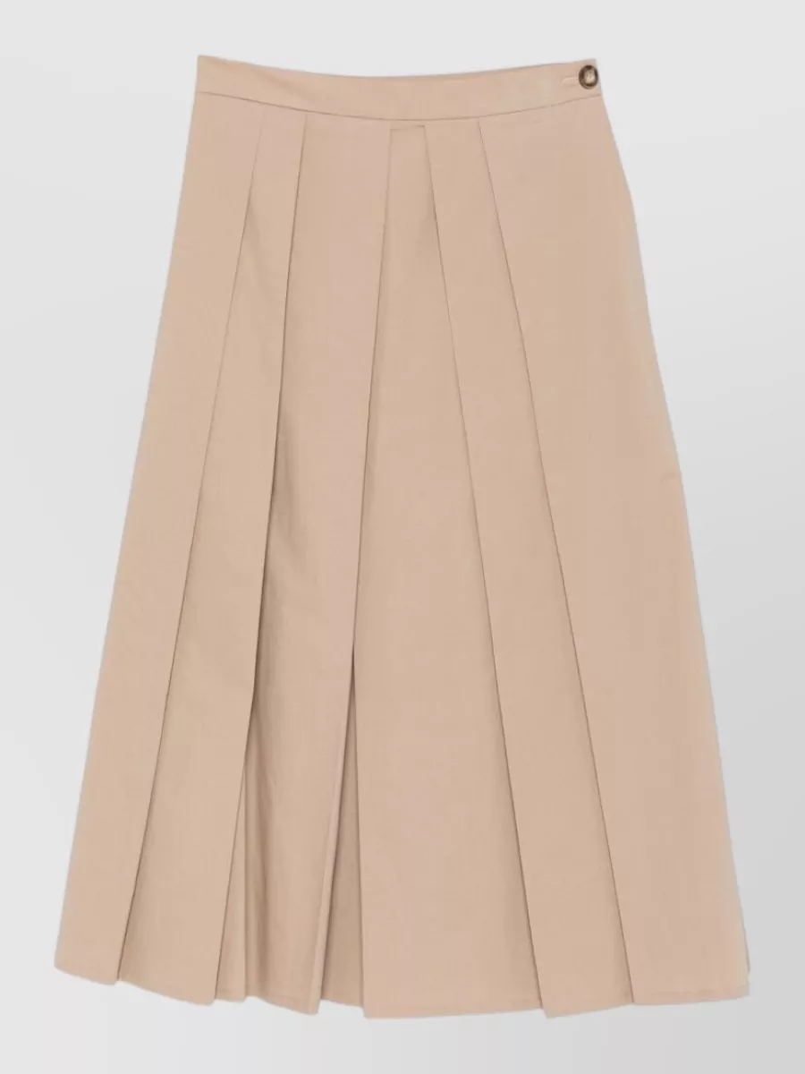 Emporio Armani Cotton Pleated Long Skirt