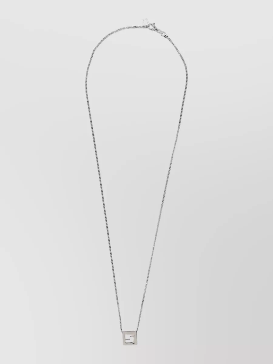 Fendi brass pendant necklace