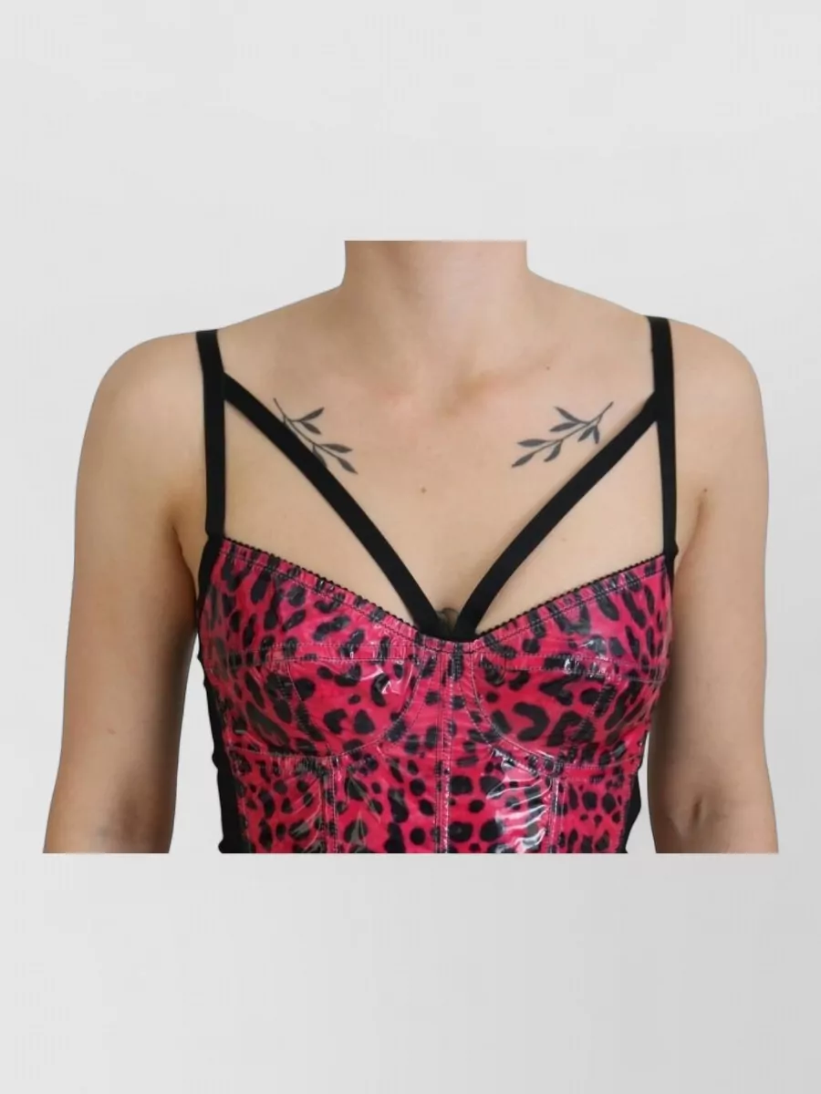 Dolce&Gabbana Leopard-Print Cropped Bustier Top