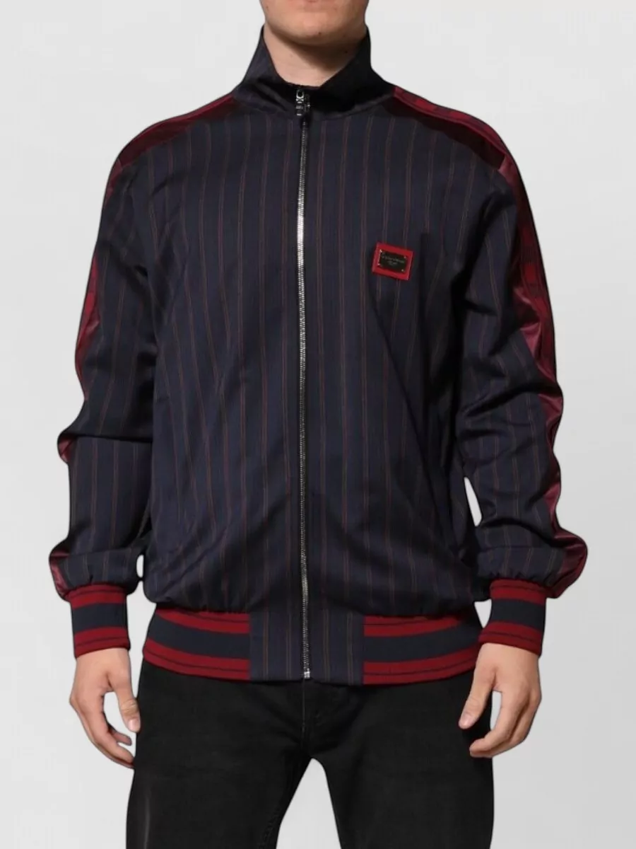 Dolce&Gabbana striped zip-up track jacket