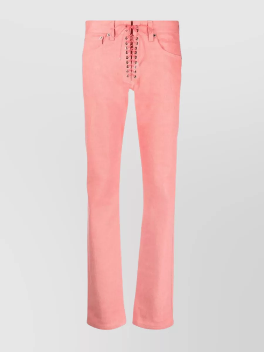 Ludovic De Saint Sernin Iconic Cotton Slim Pants In Pink