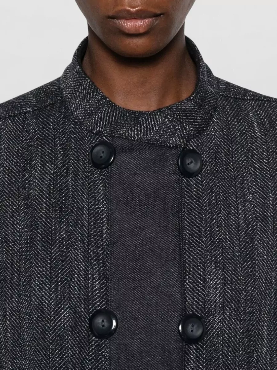 Emporio Armani Wool Herringbone Single-Breasted Coat