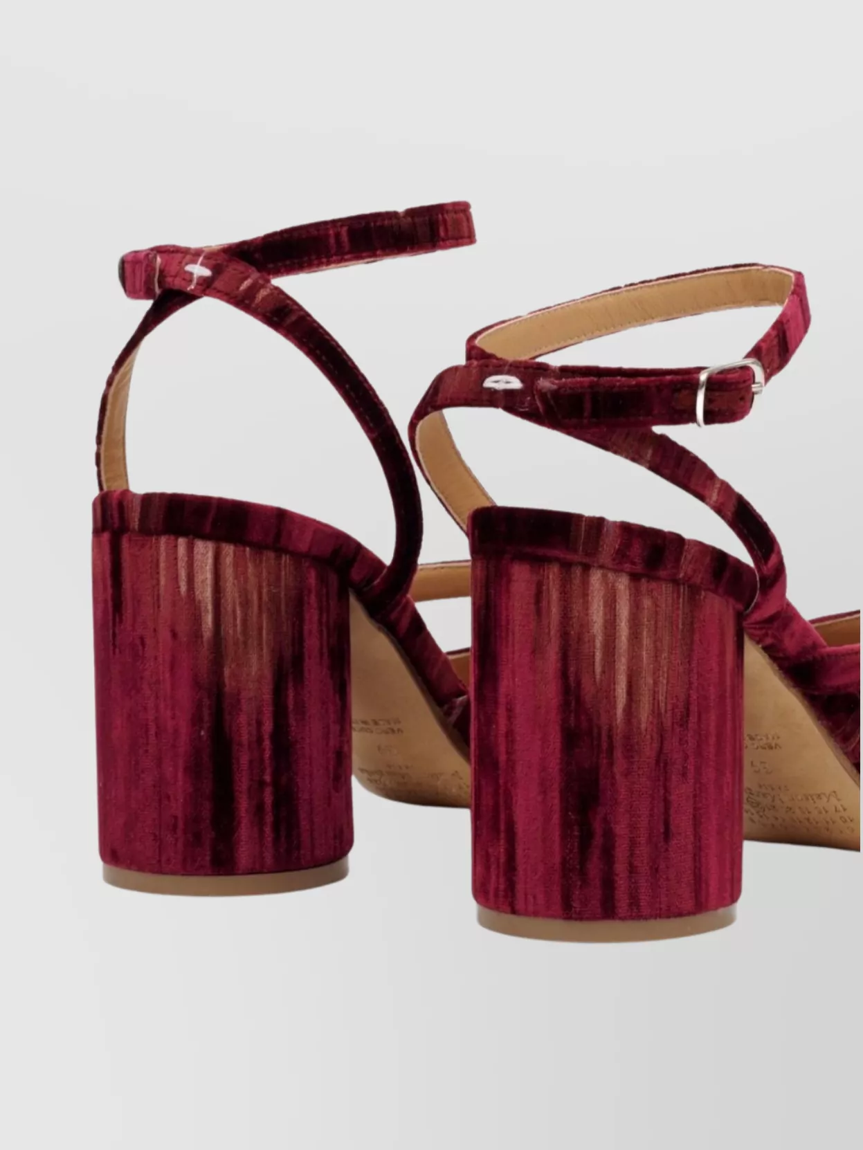 Maison Margiela Chenille Tabi Sandals With Asymmetrical Strap In Burgundy