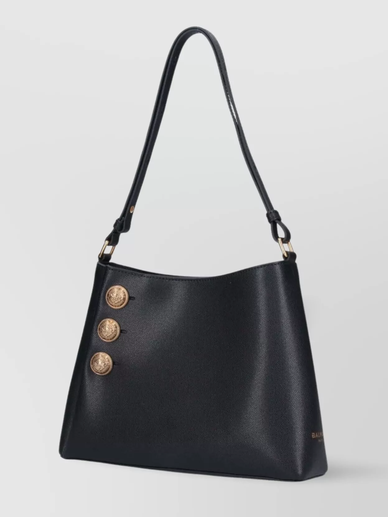 Shop Balmain Shoulder Bag With Adjustable Strap And Button Embellishments