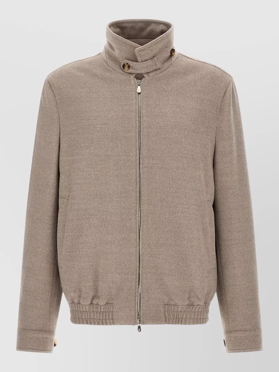 Brunello Cucinelli virgin wool single breasted bomber jacket