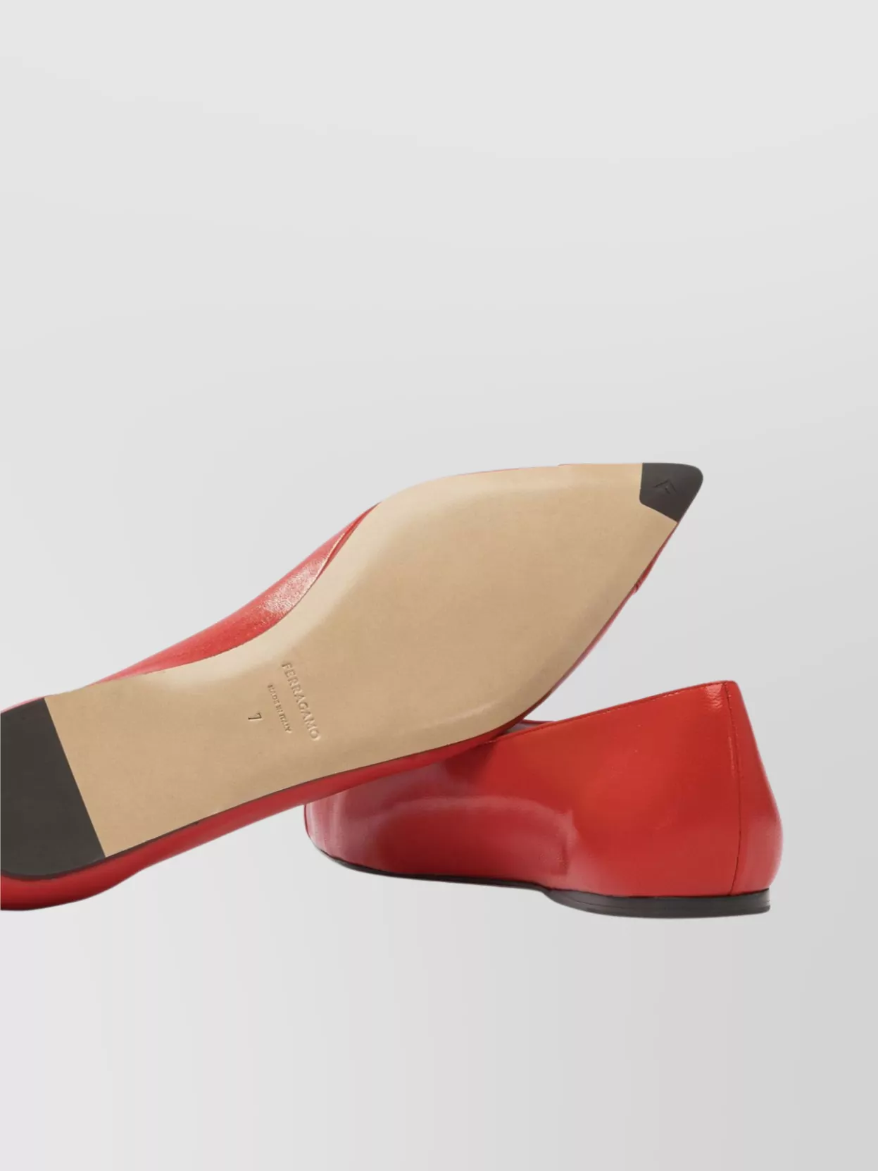 Ferragamo Pointed Toe Bow Detail Ballerina Shoes