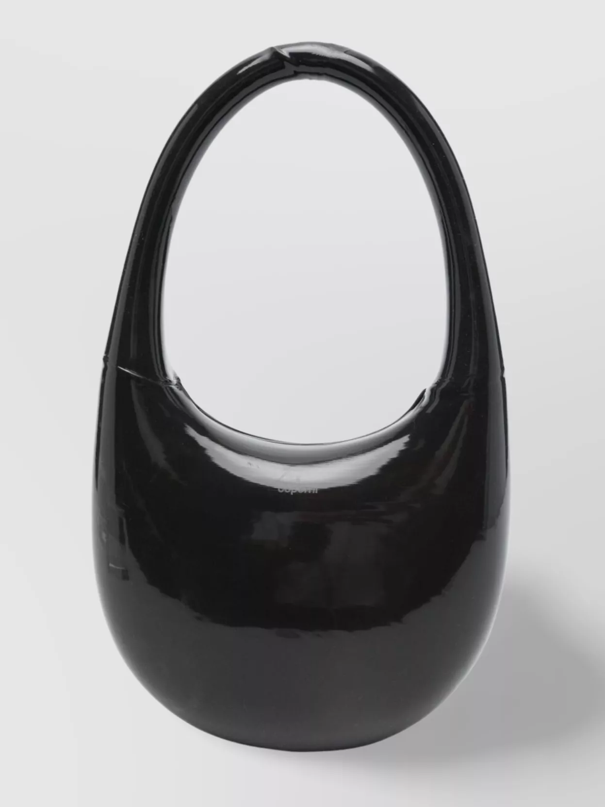 Shop Coperni Oval Handle Glossy Shoulder Bag