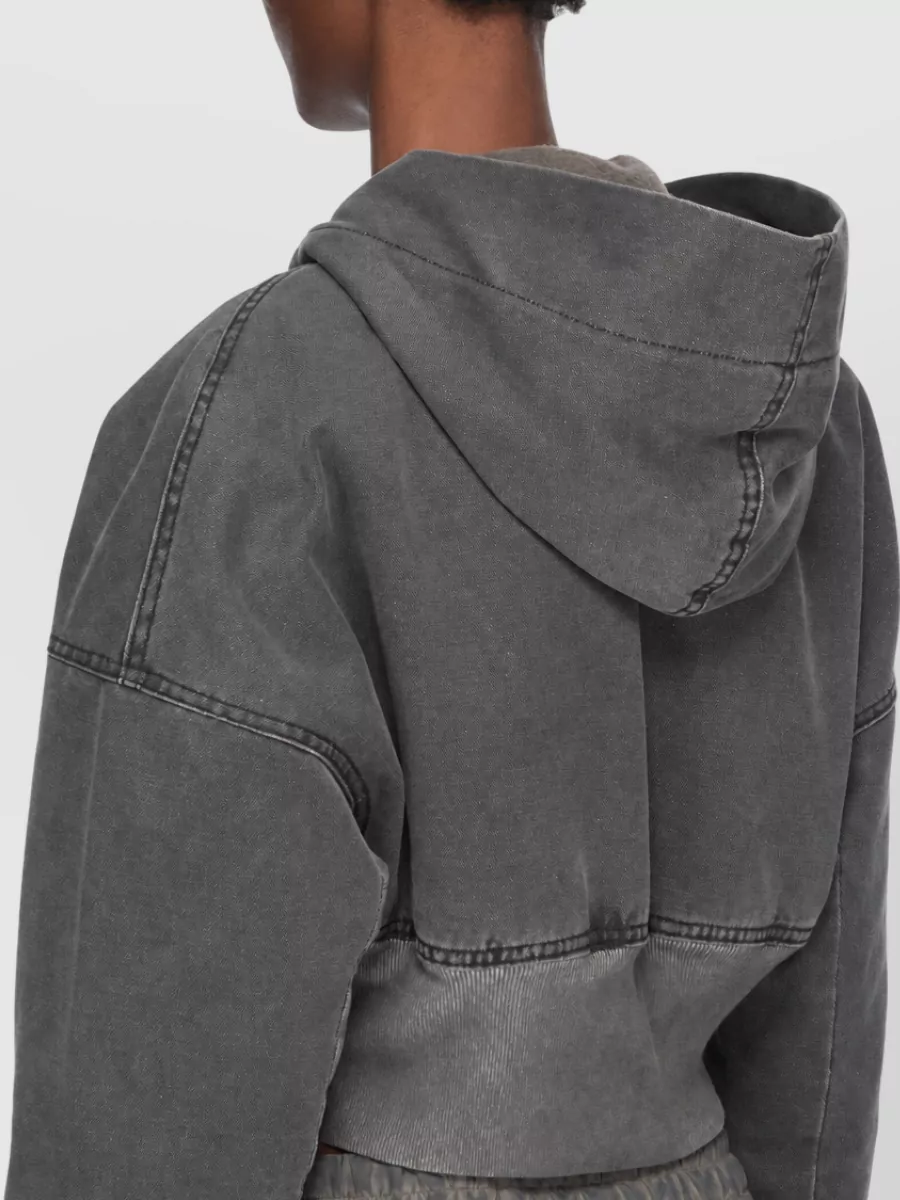 Rick Owens Drkshdw Cropped Hooded Denim Jacket