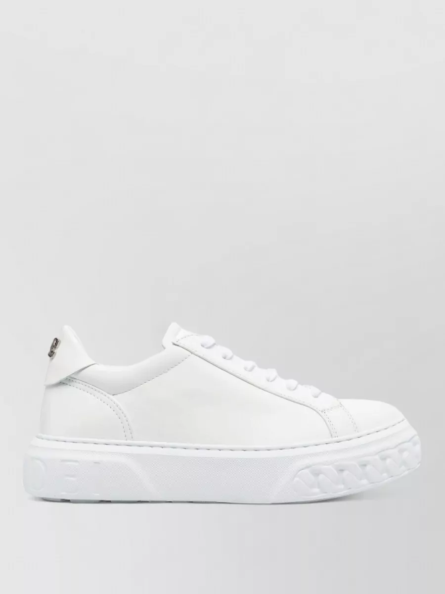 Casadei Leather Lace-Up Sneakers