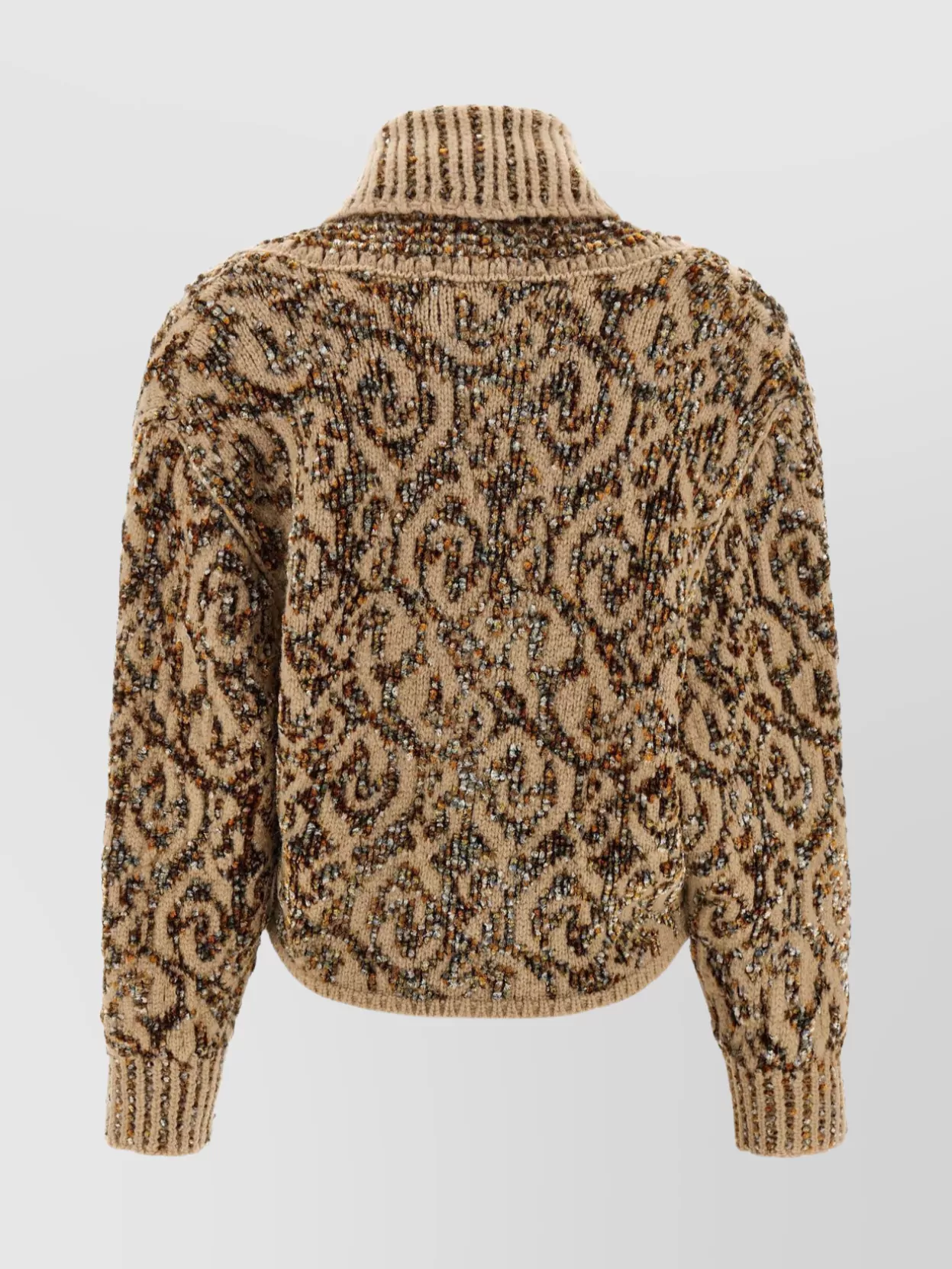 Dries Van Noten Textured Knit Cardigan Shawl Collar In Brown