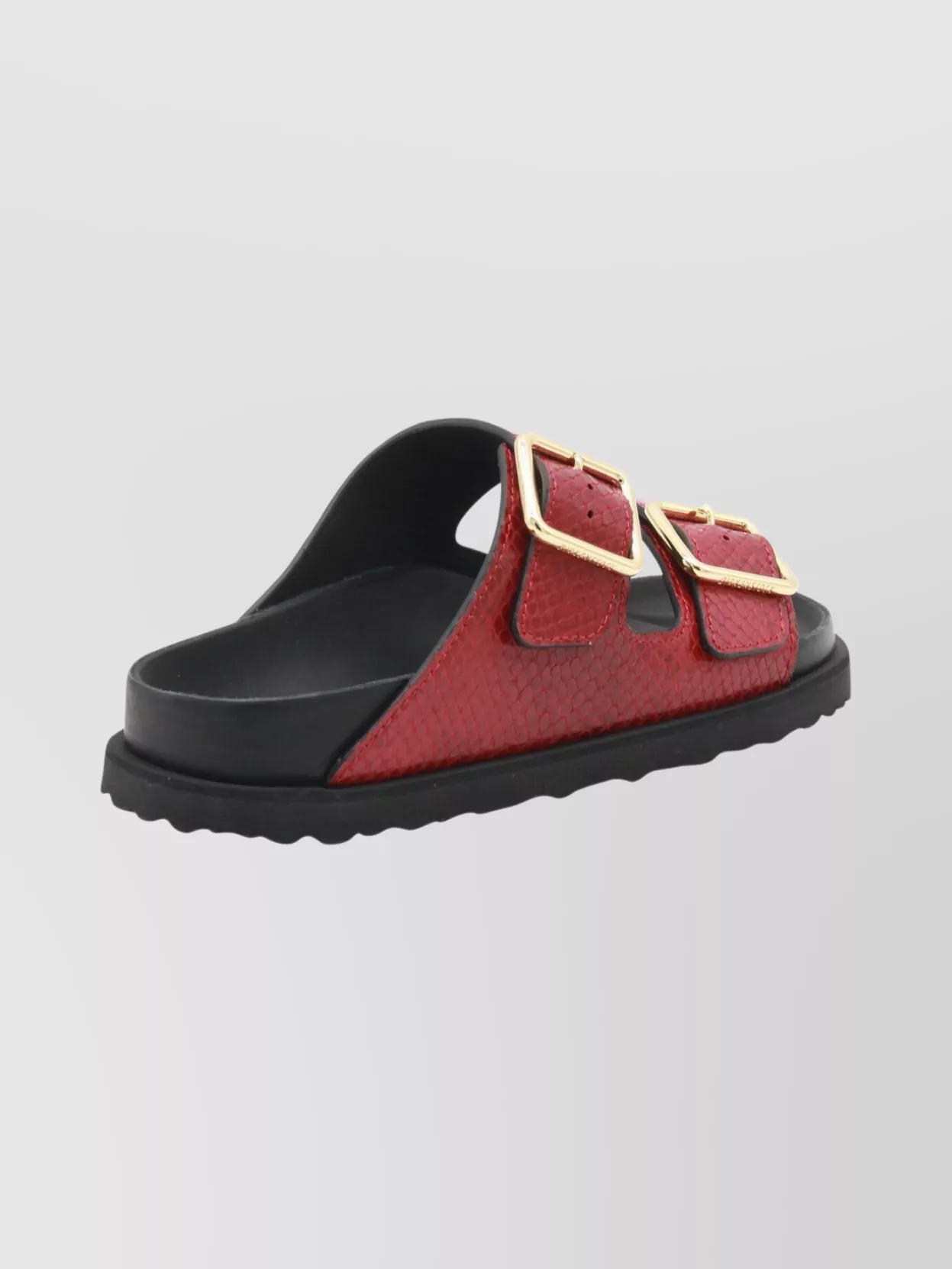 Birkenstock 1774 Open Toe Sandals With Textured Flat Sole In Red